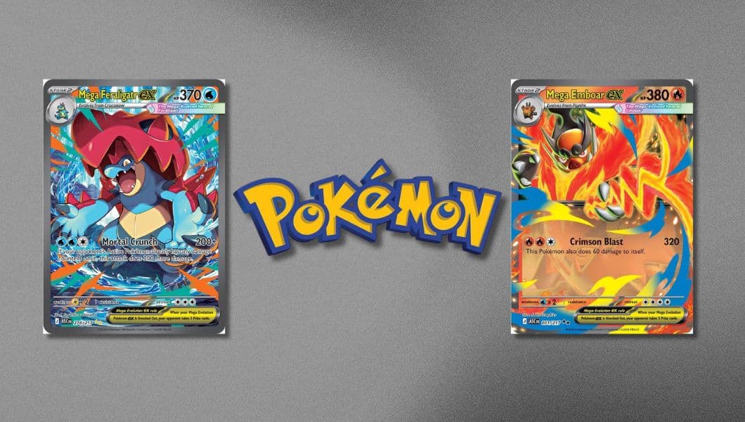 Pokémon TCG Ascended Heroes Tins Drop August 28 with Mega Meganium, Emboar, and Feraligatr ex Promos