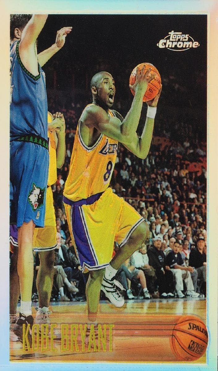 The 1996-97 Topps Chrome Kobe Bryant #138 rookie, the anchor of the Kobe card market.