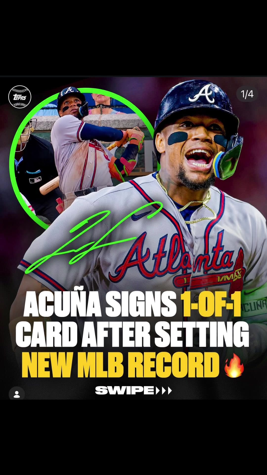 First to ever have done this !!! #trending #sportscards #mlb #atlantabraves #ronaldacuñajr