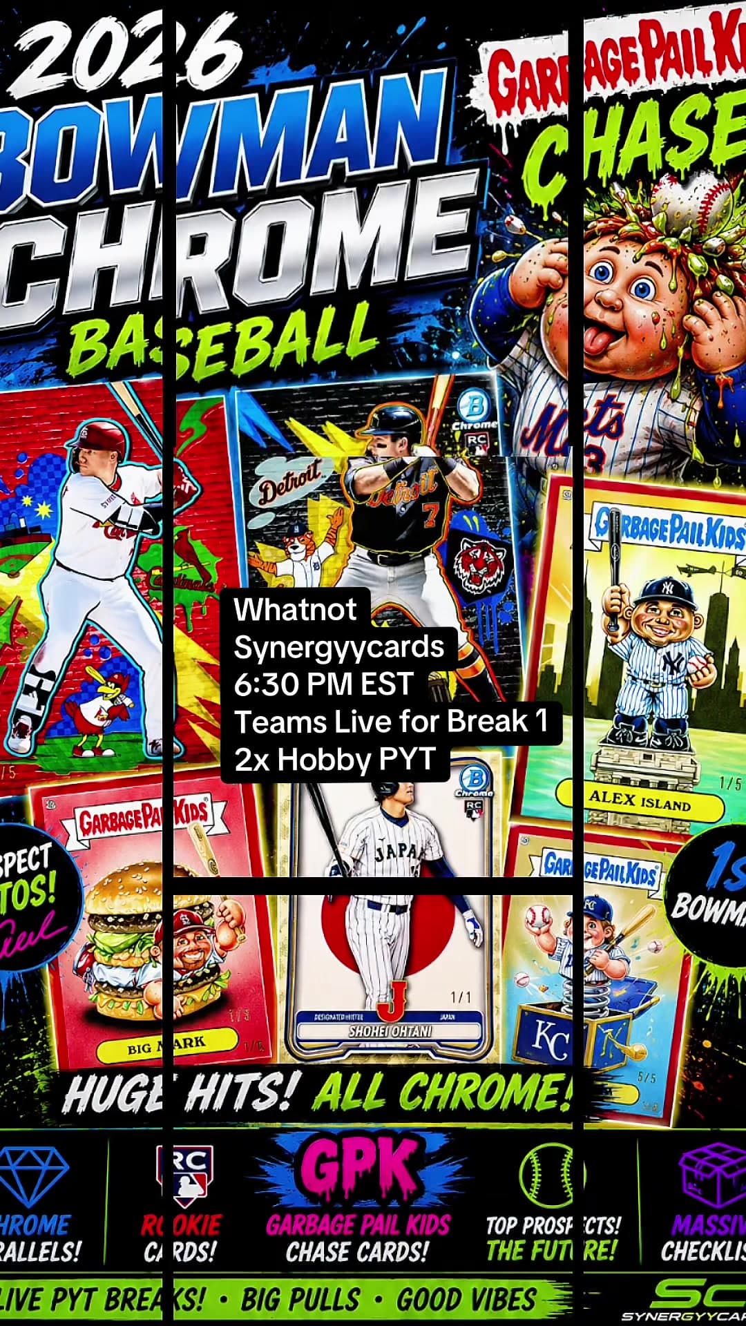 🔥 2026 Bowman Chrome is LIVE tonight at 6:30 PM EST! ⚾ 2 Hobby Box PYT 💥 4 autos per break 🔥 Break #1 is live now — grab your team! #Bowm