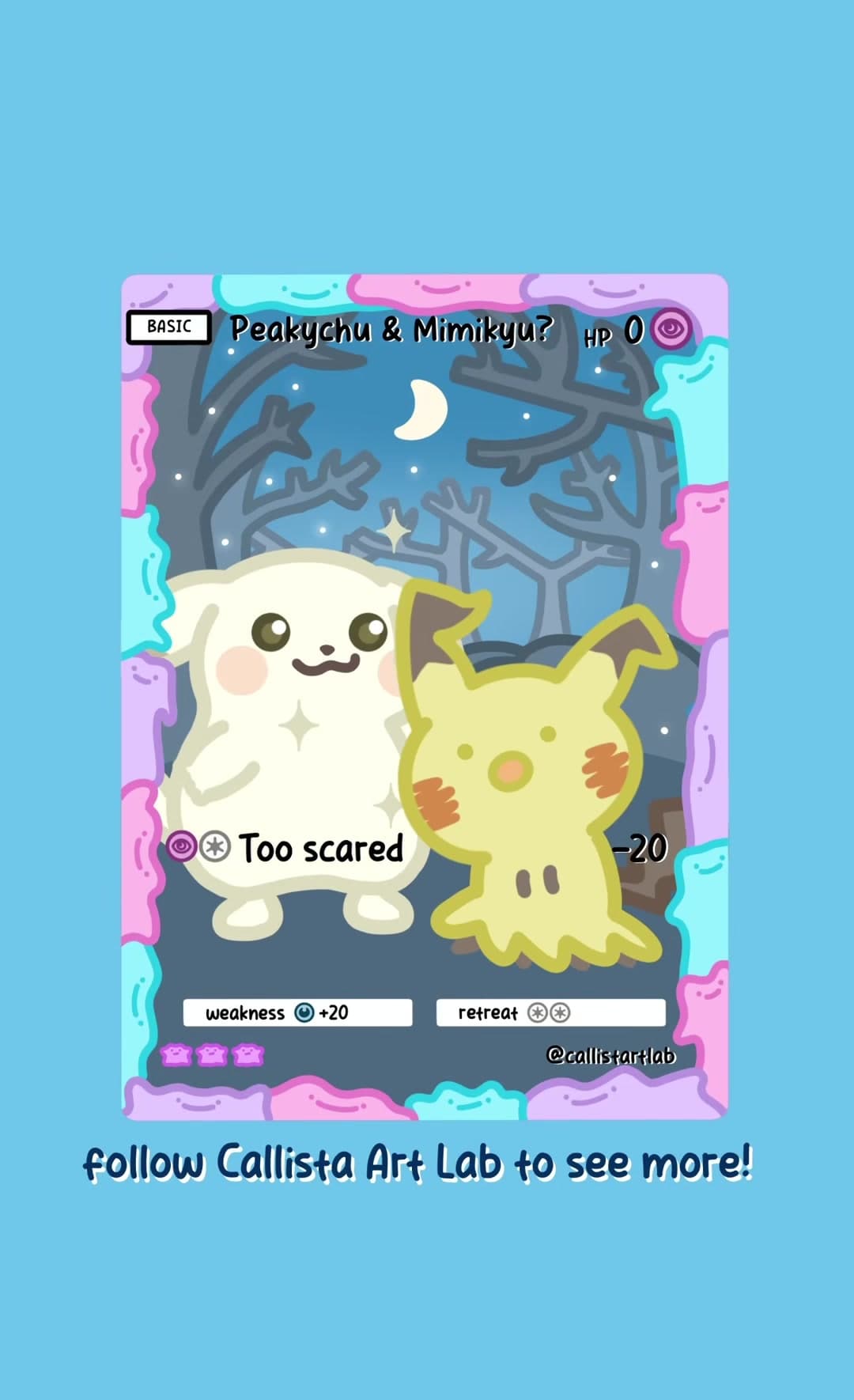 Pikachu got scared BAD😭
Which one was scarier 👀
Mimikyu scaring Pikachu…
or Peakychu scaring Mimikyu? 👻 #pokemon #pokemonart #pokemonco