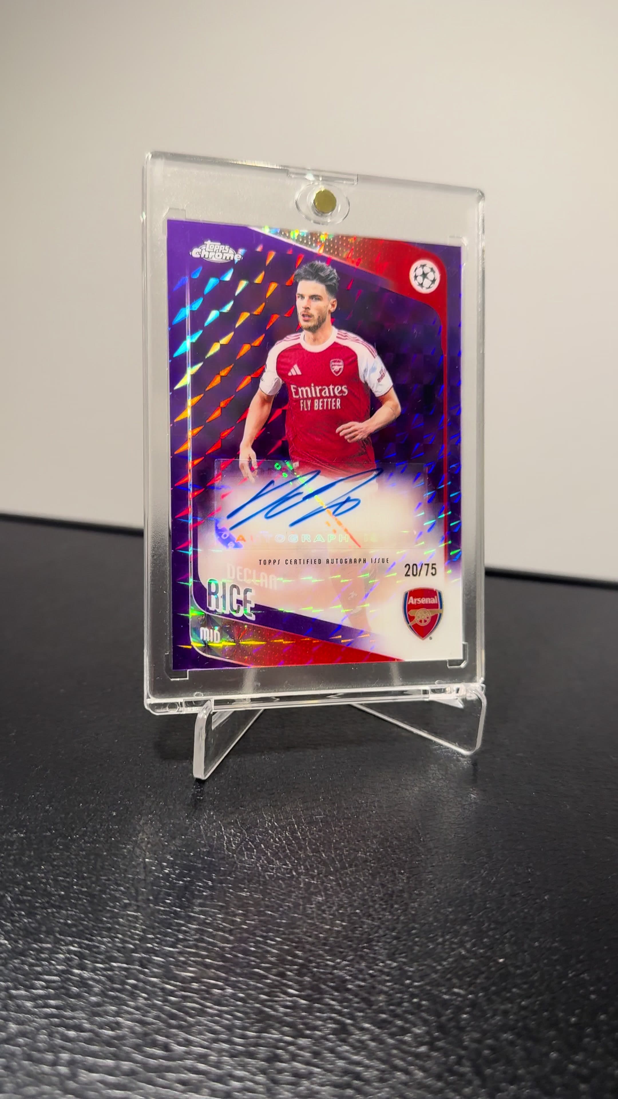 Topps chrome UCC Declan Rice Auto /75 on the breakers delight exclusive geometric #arsenal #topps #footballcards #fyp ##gunners