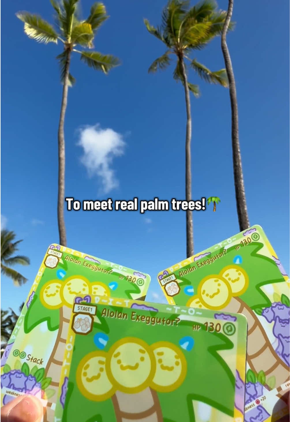 My Alolan Exeggutor went all the way to Hawaii just to meet their palm tree friends 🌴🫢 #pokemon #pokemoncards #pokemoncommunity #pokemonco