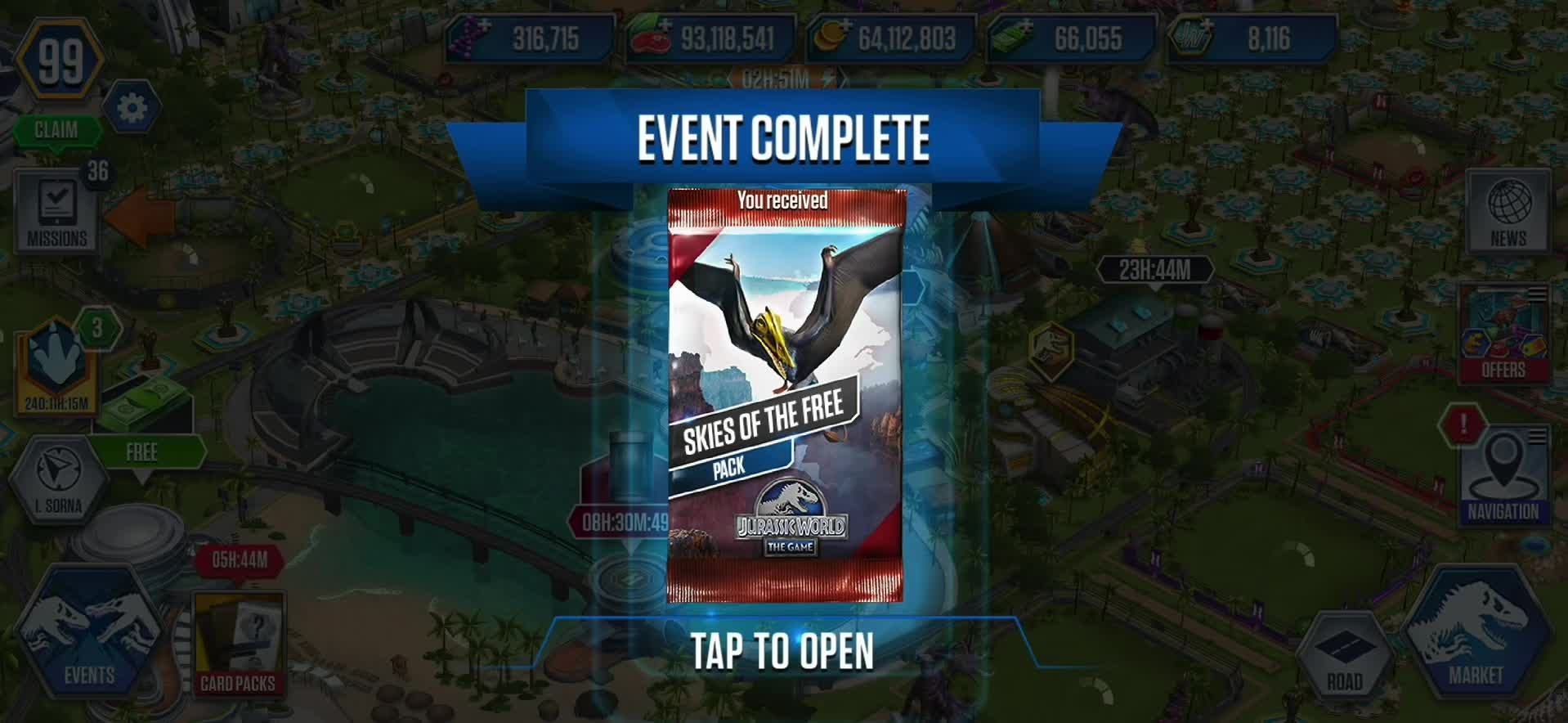 SKIES OF THE FREE PACK #jwtg #pack #opening #jurassic #jurassicworldthegame
