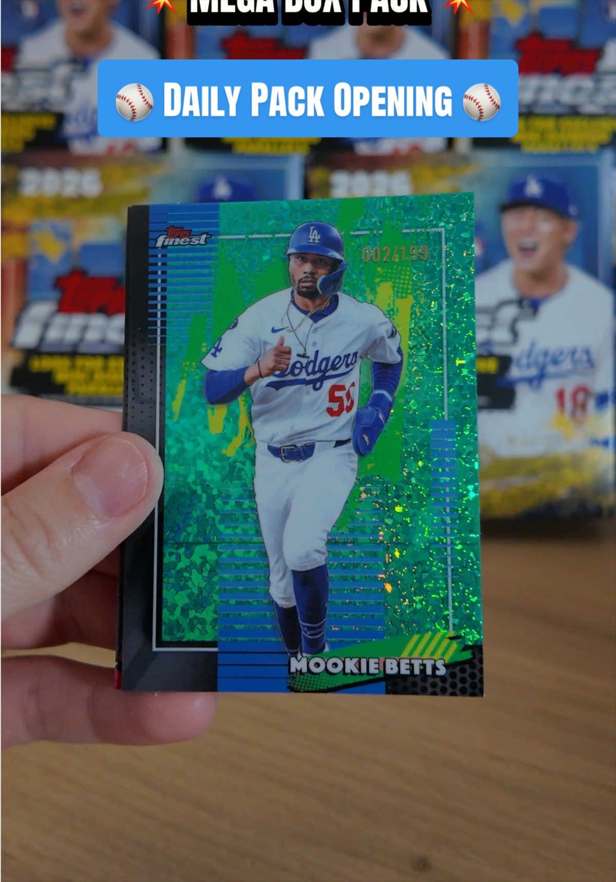 ⚾️ Daily Pack Opening ⚾️ 2026 Topps Finest Baseball Mega Box Pack #Topps #MLB #sportscards #hobby #collx eBay code: Socialvideo2026 for $