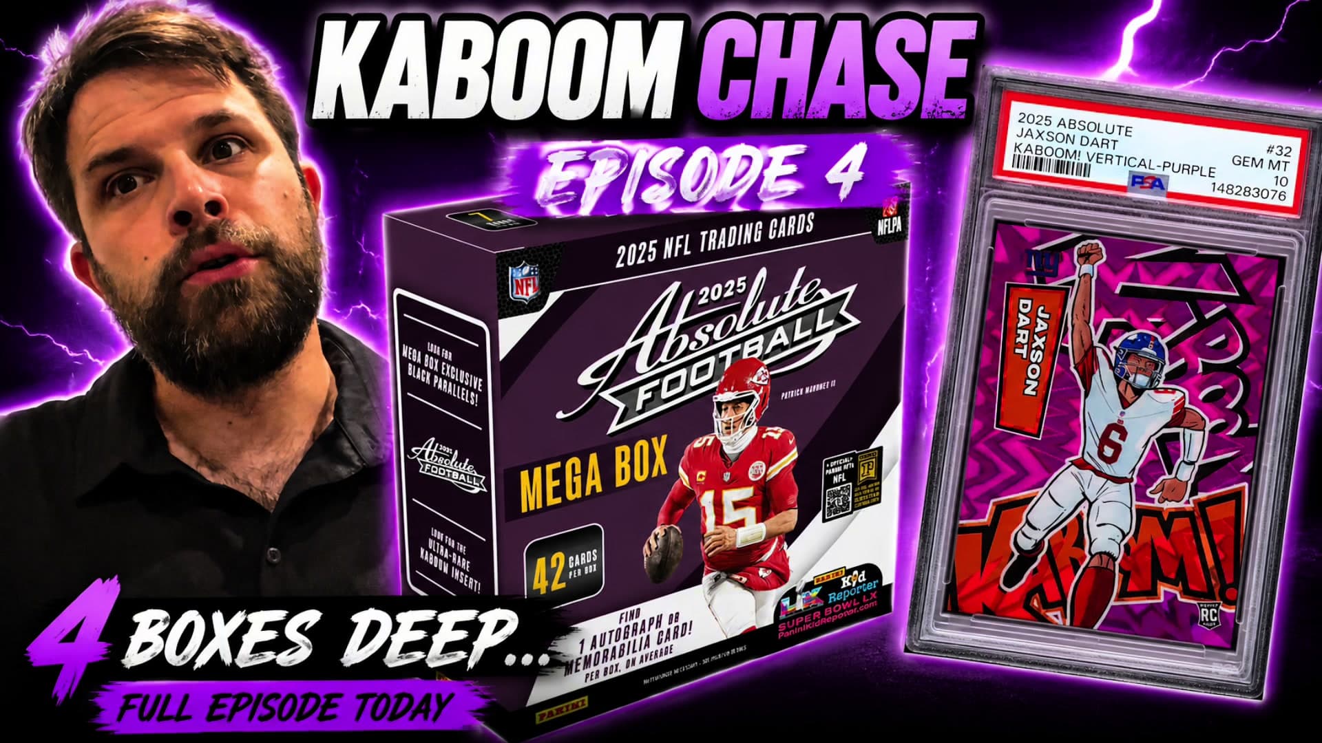 4 Mega Boxes deep into our 2025 Absolute Football Kaboom chase💥 Still searching for the one card that started this whole series. 👀🏈 Episo