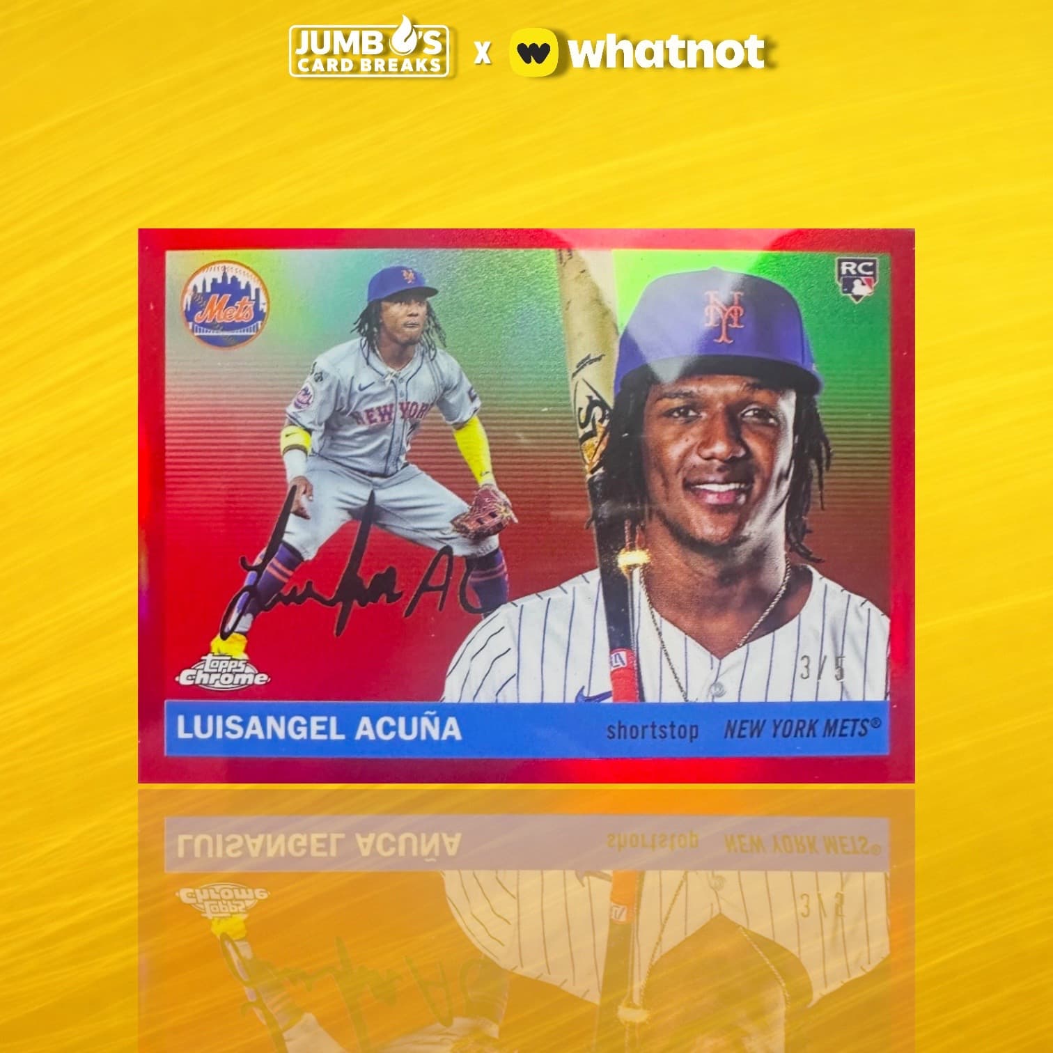 Goose was loose with Chrome Platinum! 🔥 2 SWEET red refractors /5 pulled on our Whatnot! 🤩 What’s YOUR favorite Platinum pull you’ve seen