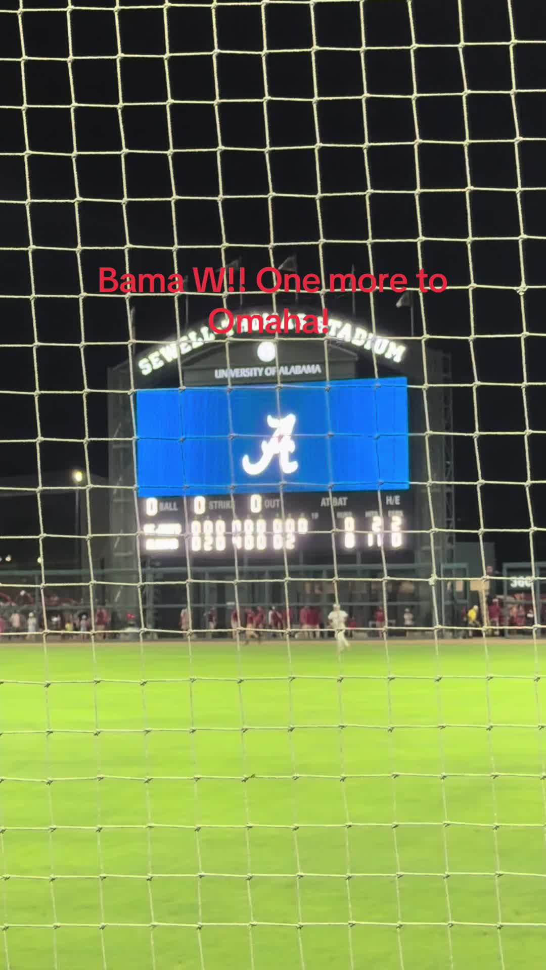 Big win on Saturday for Bama Baseball! One more and we go to Omaha! Let’s go boys! #rolltide #bamabaseball