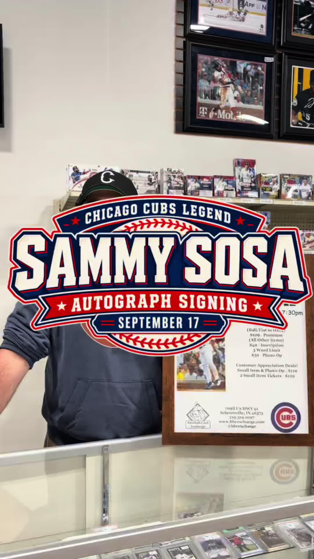 Sammy Sosa is coming to Baseball Card Exchange on Thursday, September 17! ⚾️ Autograph pricing: • $79 — Small items, including baseballs and