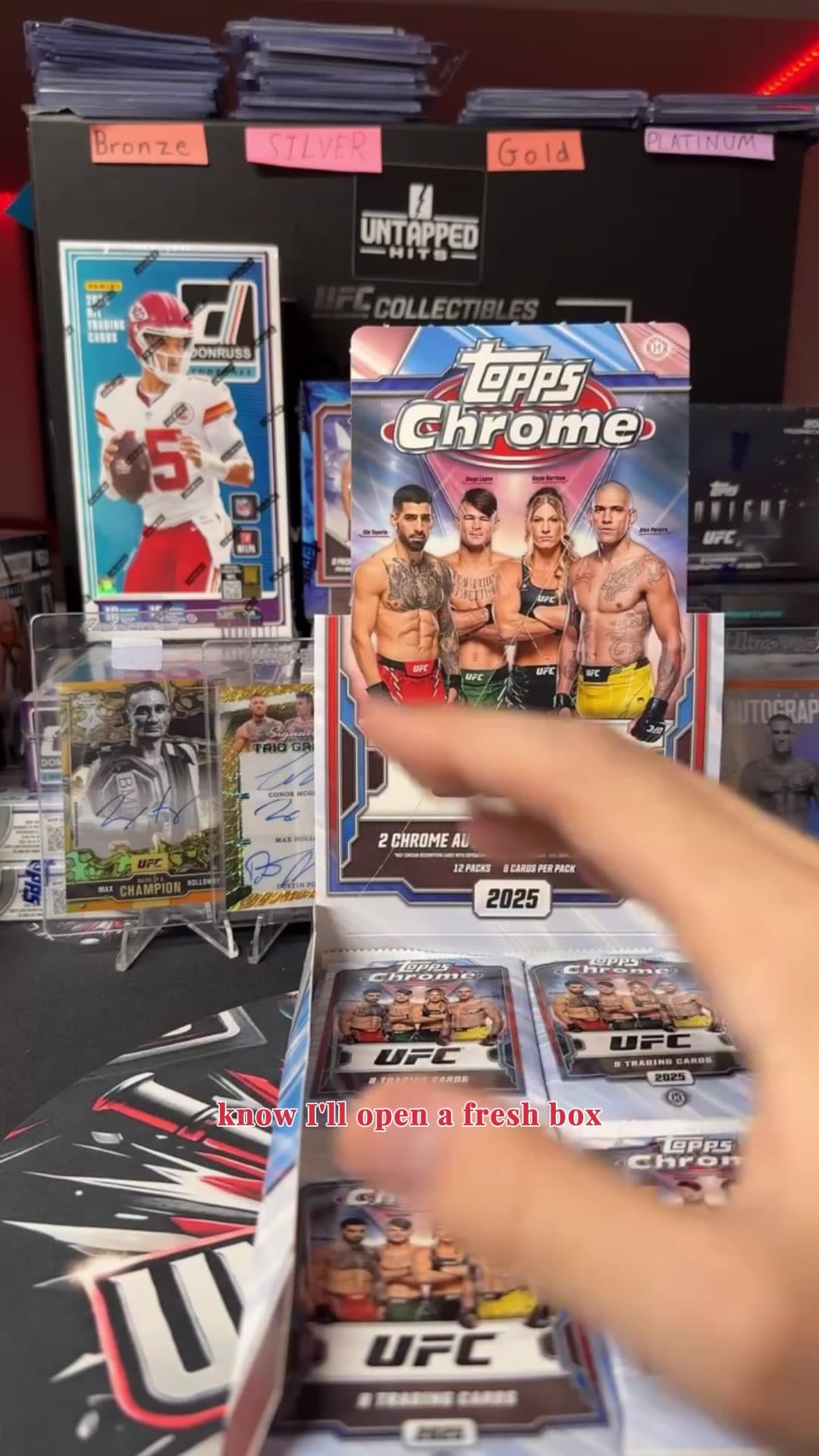 Topps 2025 Chrome UFC Hobby Trading Card Box Sapphire Edition + Topps 2025 Chrome UFC Hobby Box - Choose Your Weight Class Live Break - 20 p