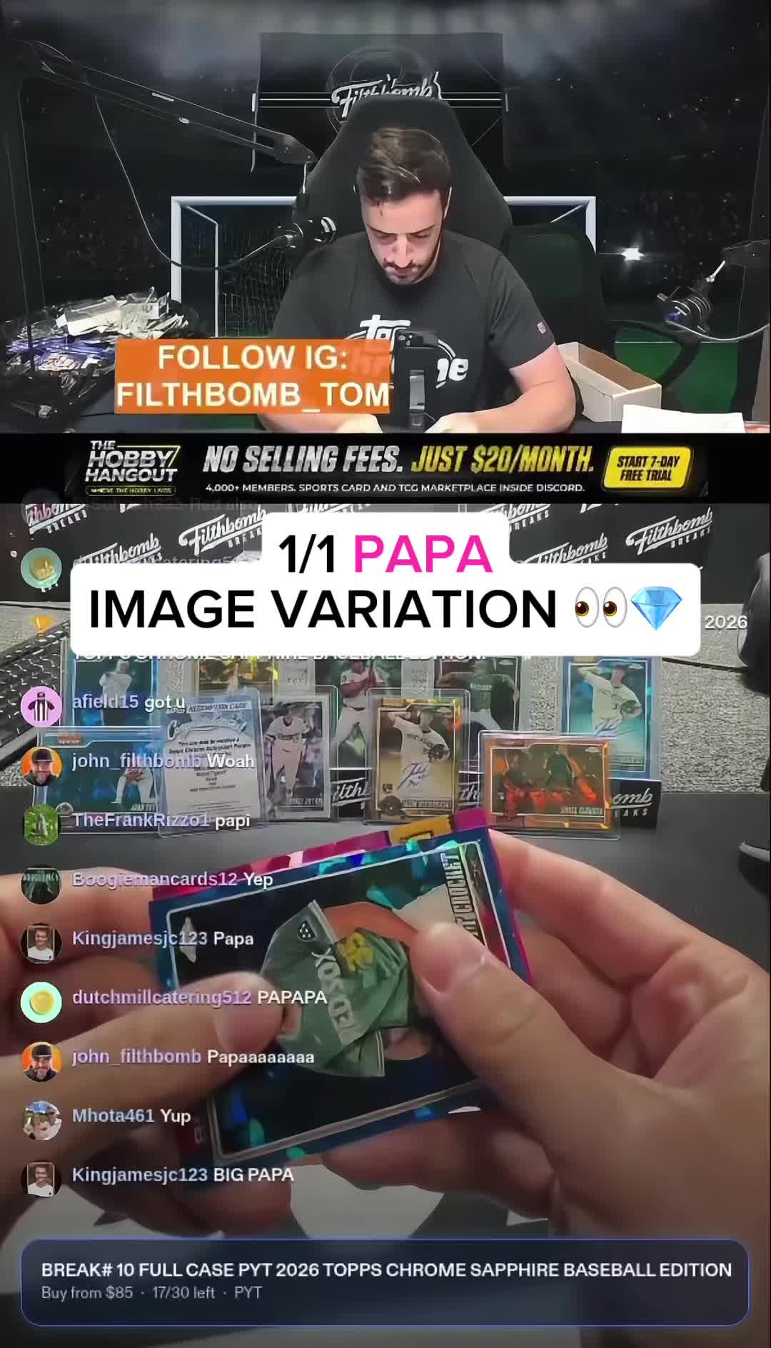 “PAPA MEEEE” ☝🏻☝🏻☝🏻☝🏻☝🏻 WATCH TO SEE WHICH 1/1 @TOPPS SAPPHIRE PADPARADSCHA IMAGE VARIATION WE JUST PULLED 💎💗 #topps #toppssapphire #