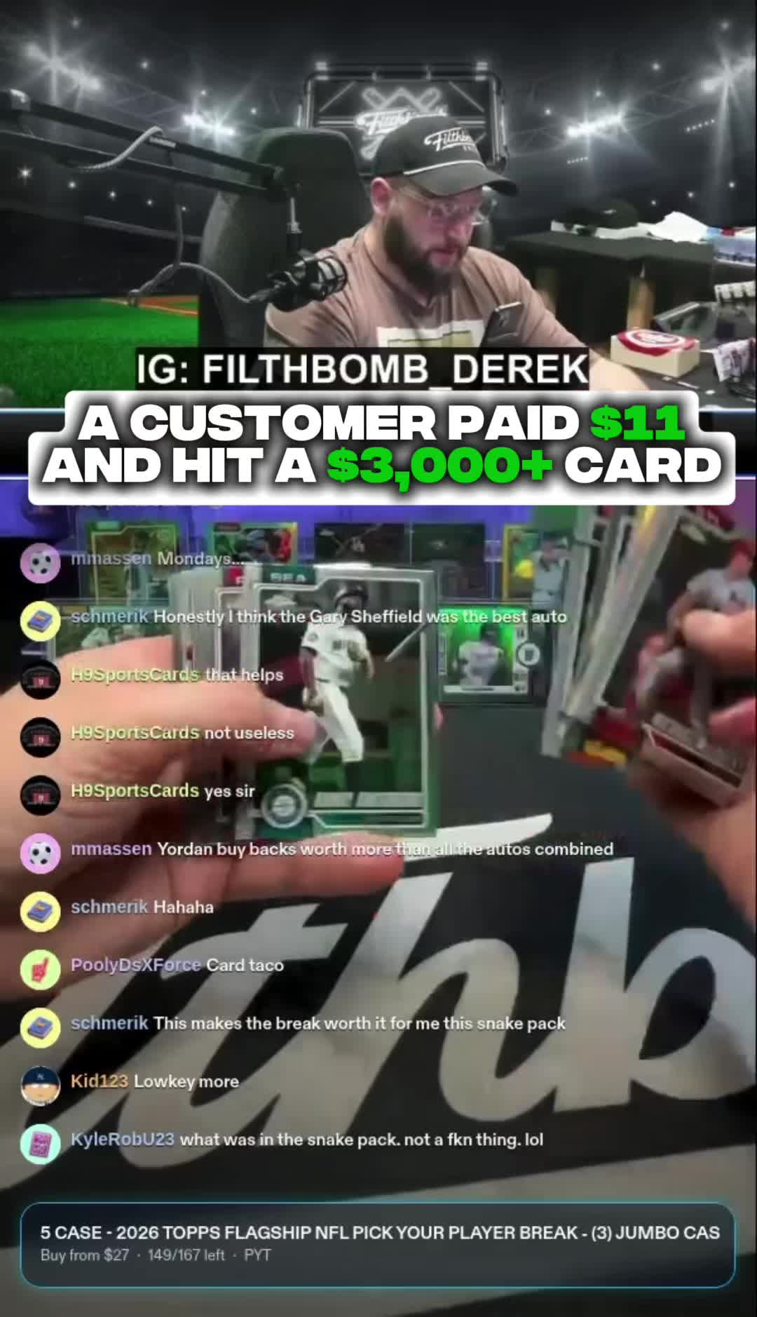 $11 PLAYER WHEEL SPOT ➡️ $3,000+ CARD 🤌🏻 DEREK DOES IT AGAIN… THE @TOPPS MINIONFRACTOR KING 👑🔥 #Topps #BaseballCards #SportsCards #TheHo