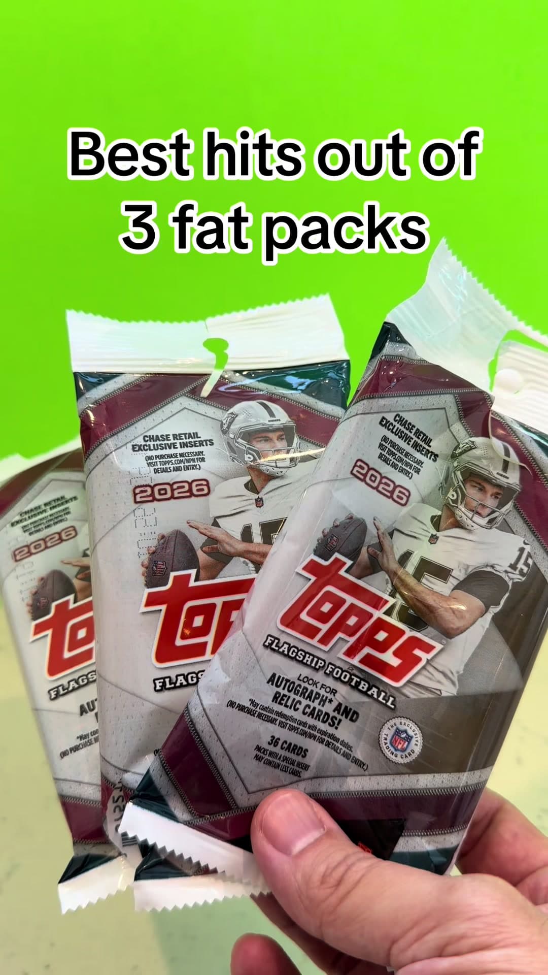 Best hits out of three 2026 Topps Flagship Football fat packs. #2026toppsflagshipfootball #toppsflagship #topps #nfl #tradingcards