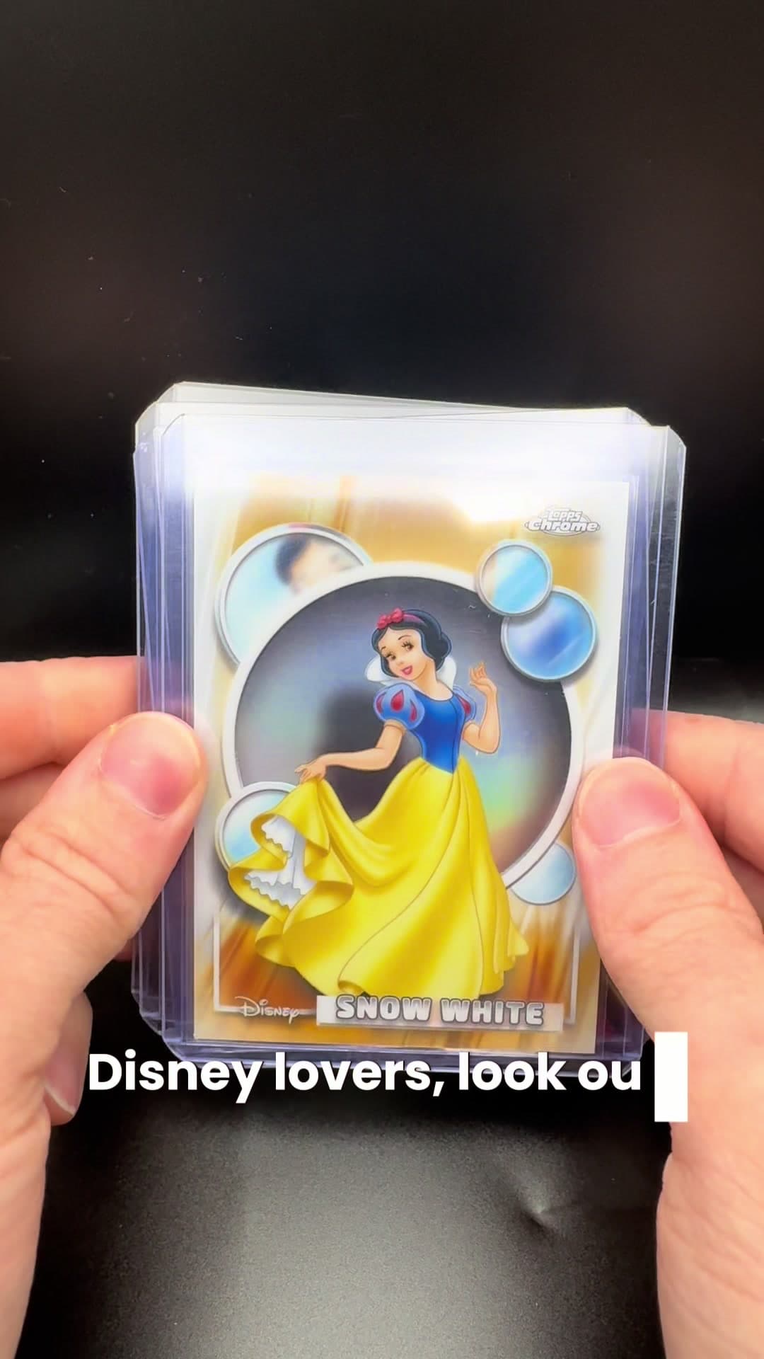 Snow White, Minnie Mouse, Mickey Mouse, & Nani on Topps! These cards are so hard to find! I haven’t seen one pack of disney anywhere! It