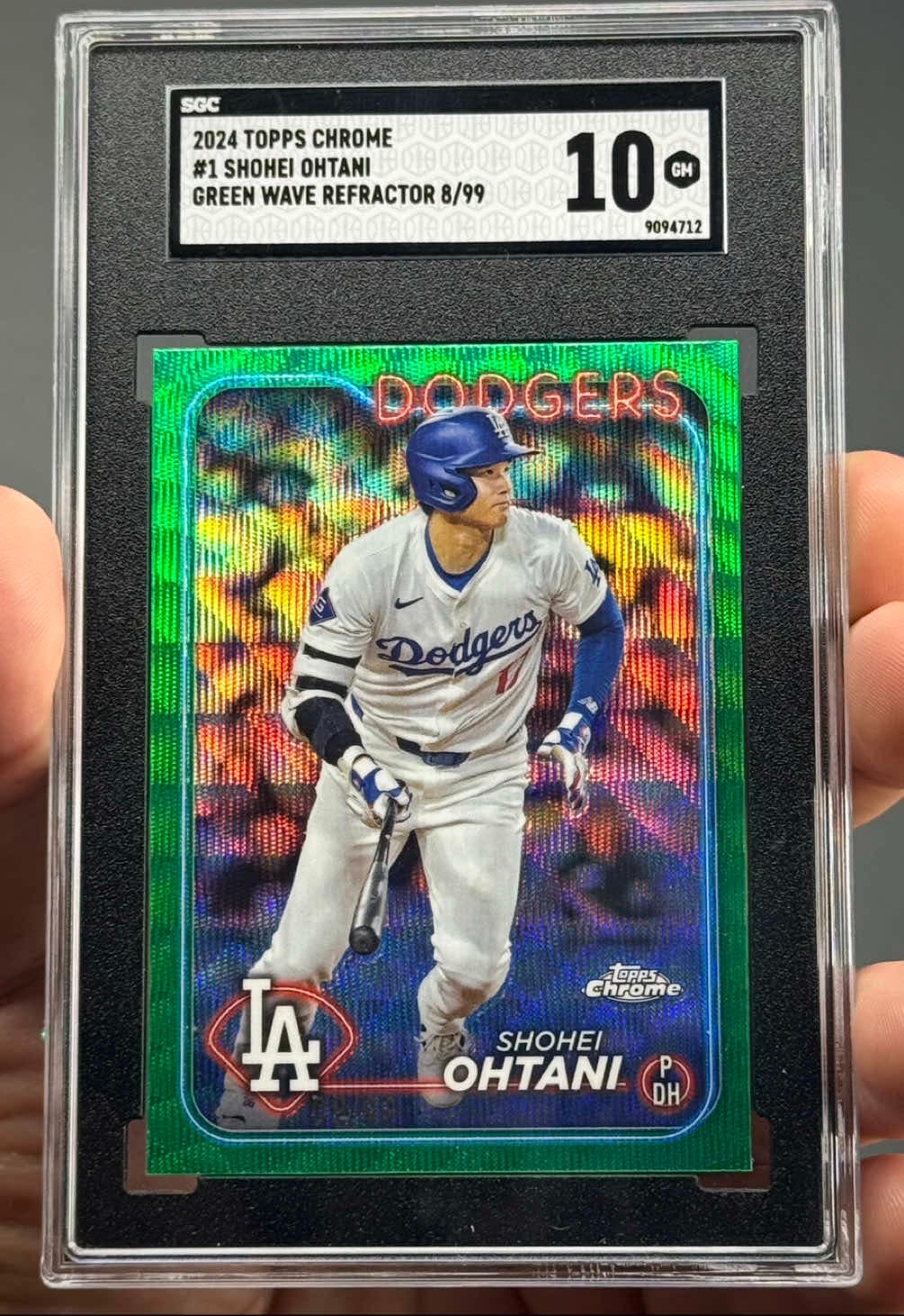 Mail Day: 2024 Topps Chrome Green Wave Refractor /99 - Shohei Ohtani #toppschrome #toppsbaseball #dodgers #ohtani #shoheiohtani