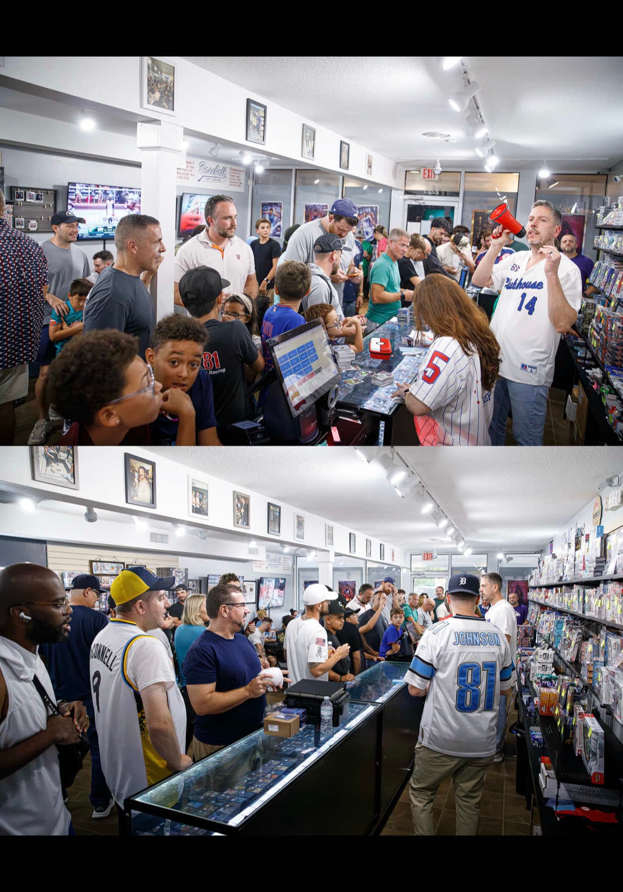 We create an electric atmosphere at Baseball Card Clubhouse 🤯 @Topps #sportscards #tradingcards #topps