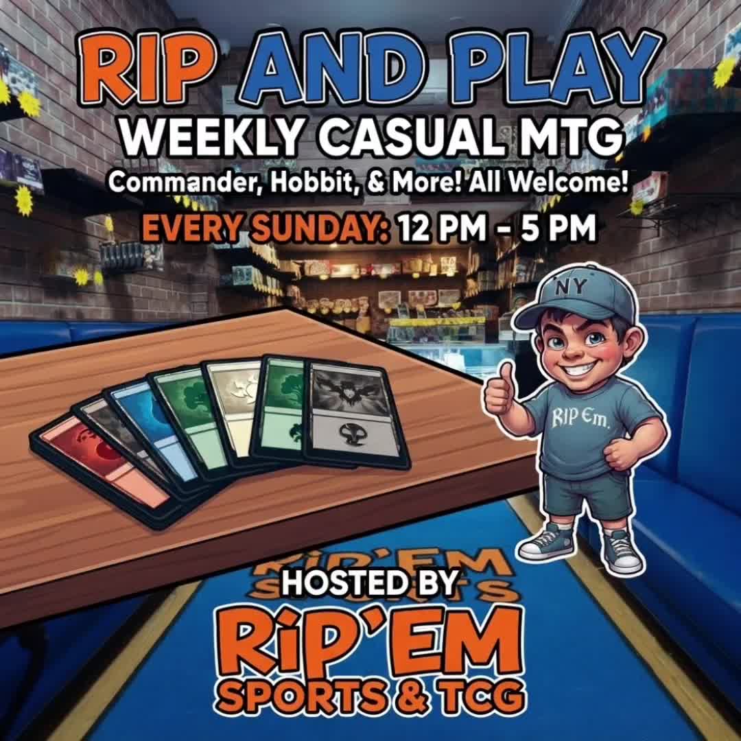 🗓️✨ NEW SCHEDULE ALERT: RIP & PLAY CASUAL MTG MOVES TO SUNDAYS! ✨🗓️ Attention all Planeswalkers! We are switching things up for the we