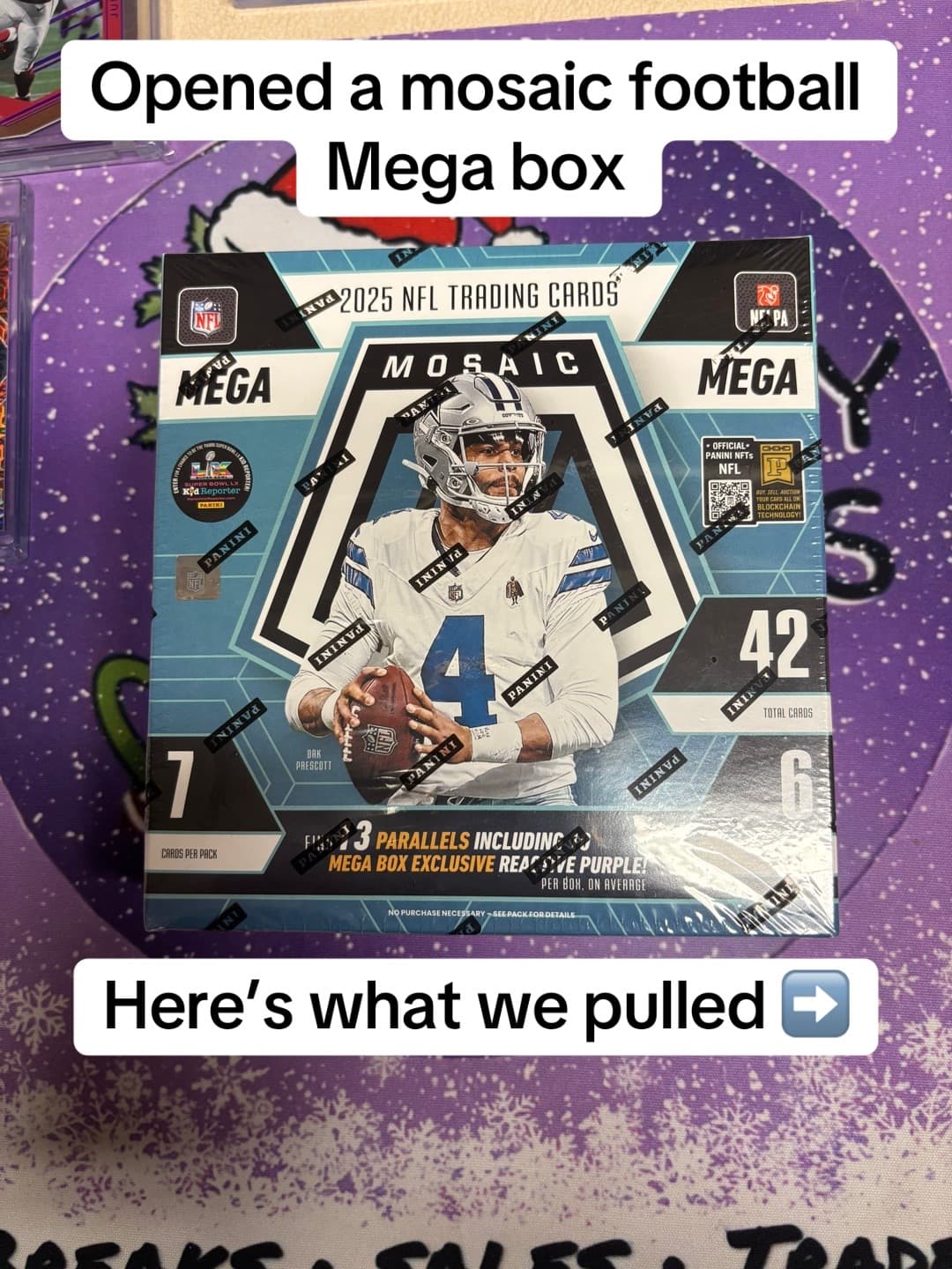 Opened a brand new mosaic football mega box🔥Pulled some heat👀#sportscards #footballcards #paniniamerica #packopening #celerycards
