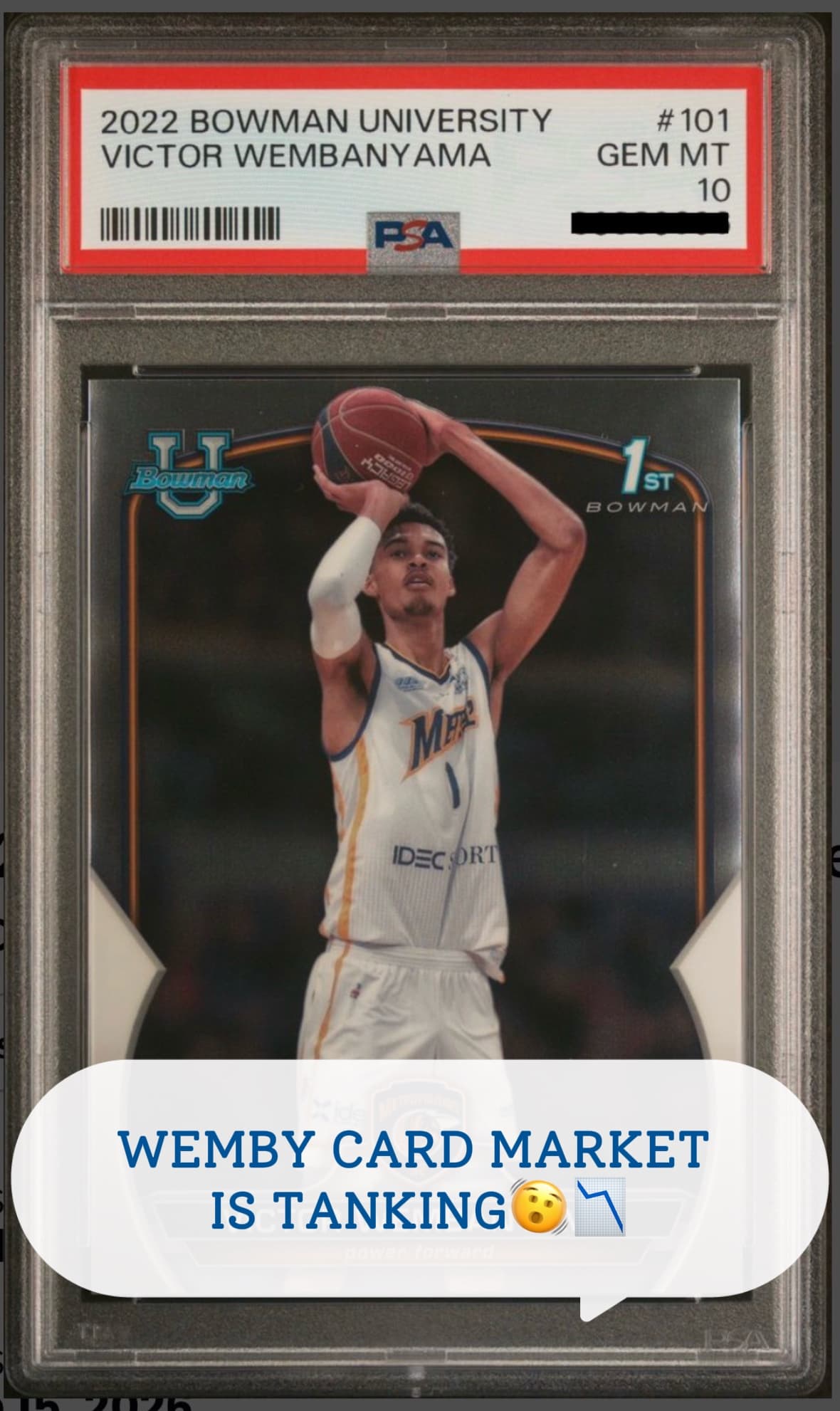 Ever since the Spurs NBA finals loss, Victor Wembanyama’s card values have taken a major hit. From base rookies to higher end rare cards, hi
