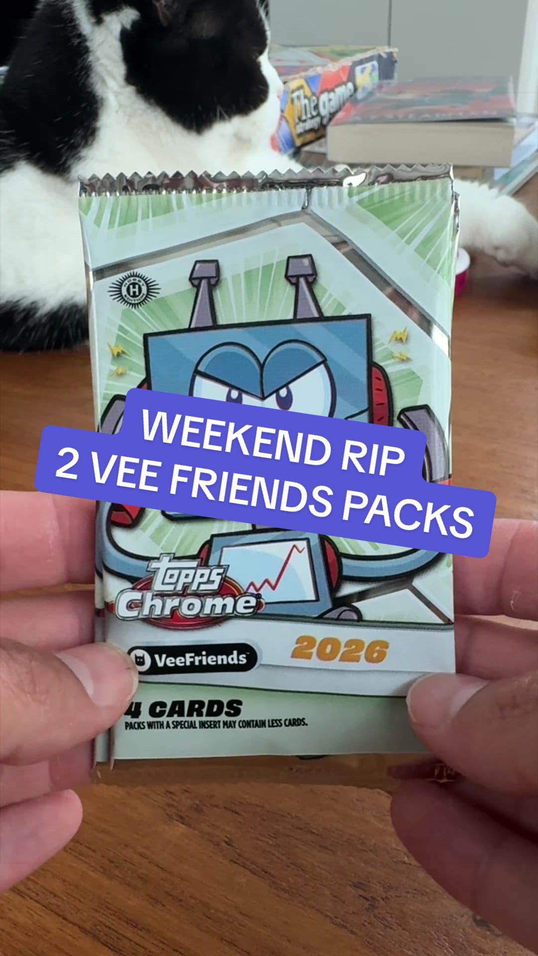 Rounding out the weekend with 2 more packs of Topps Chrome VeeFriends cards… how’d I do? Any bangers?👀 #openingpacks #VeeFriends #cardcolle