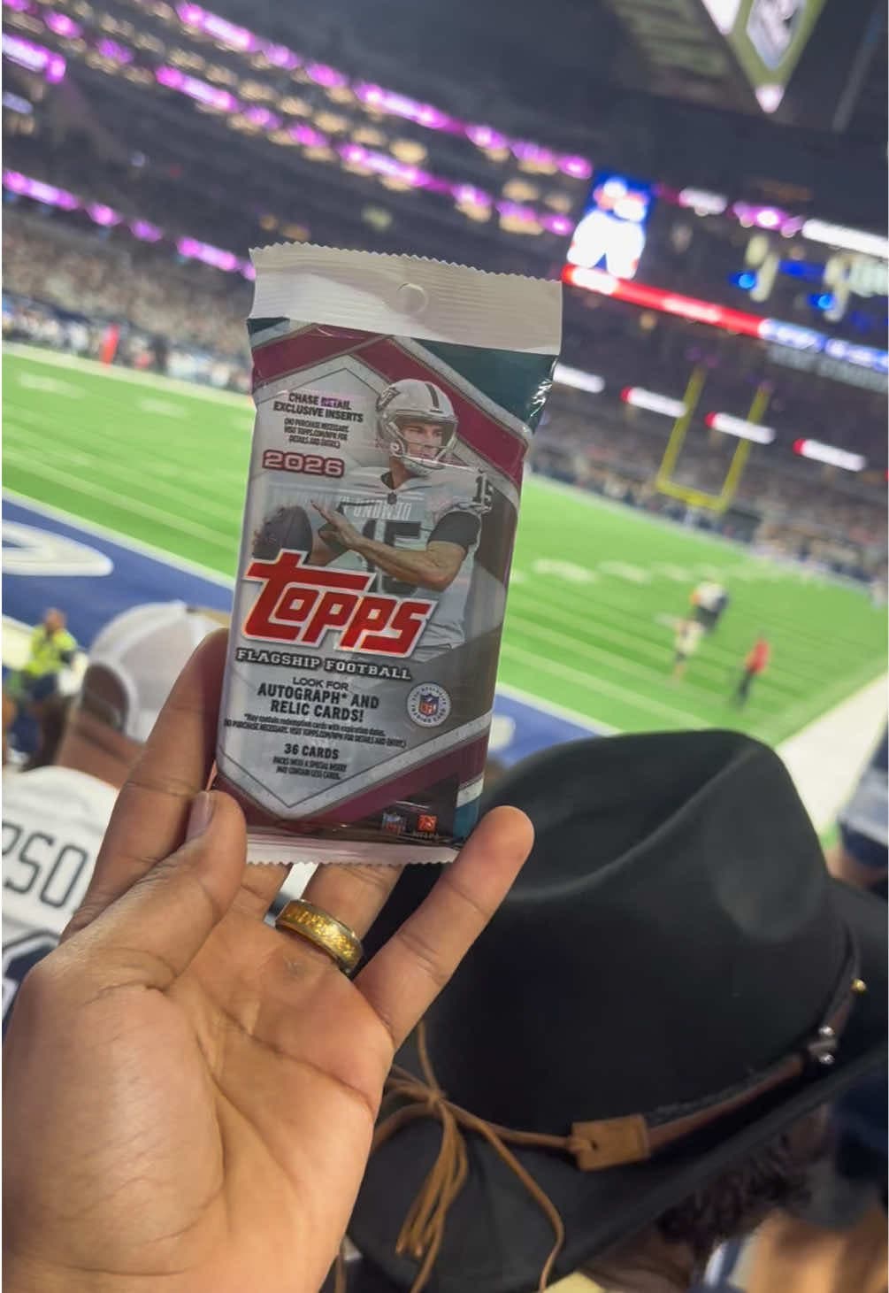 2026 Topps Flagship Football Fat Pack @ A NFL game!! #sportscards #hobby #nfl #saints #packopenings