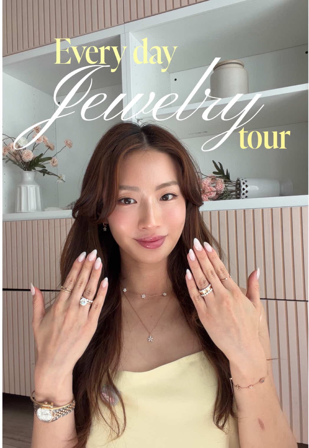 Everyday jewelry tour 🌸🌸 My new jewelry collection drops Tuesday, Sept 22 at 8AM PST! You can sign up for early access (to shop 1 hour early) starting Thursday 🤍 #singapore #seattle #USA #jewelry #everydayjewelry