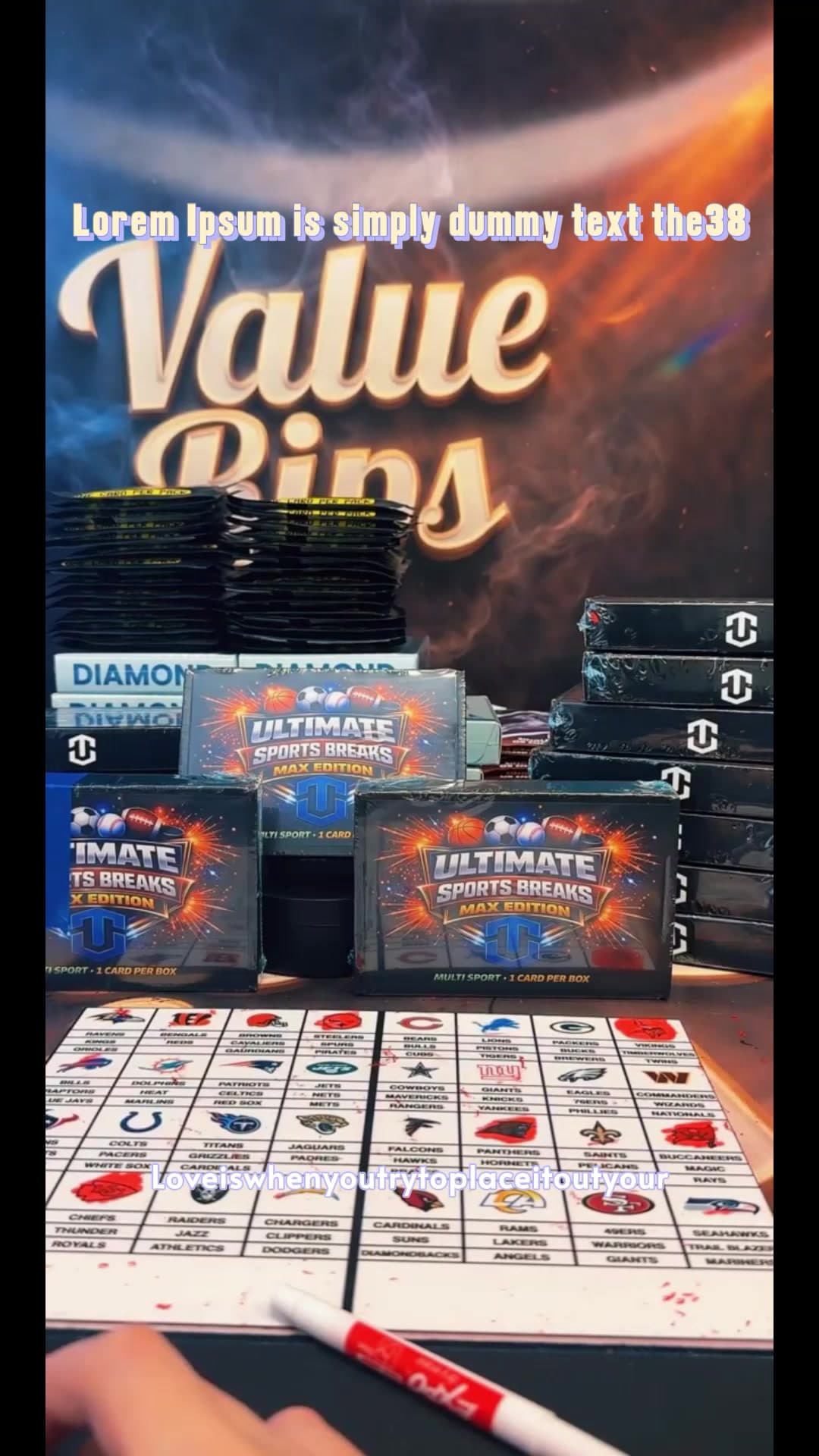 USB Max Sports Trading Card Bux - 1 Collectible Sports Trading Card Per Box