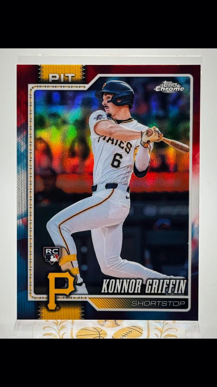 Konnor Griffin RC 🔥 Red, White, and Blue” insert @Topps Chrome #serranoluxesportscards #sportscards #konnorgriffin #pittsburgh #pirates