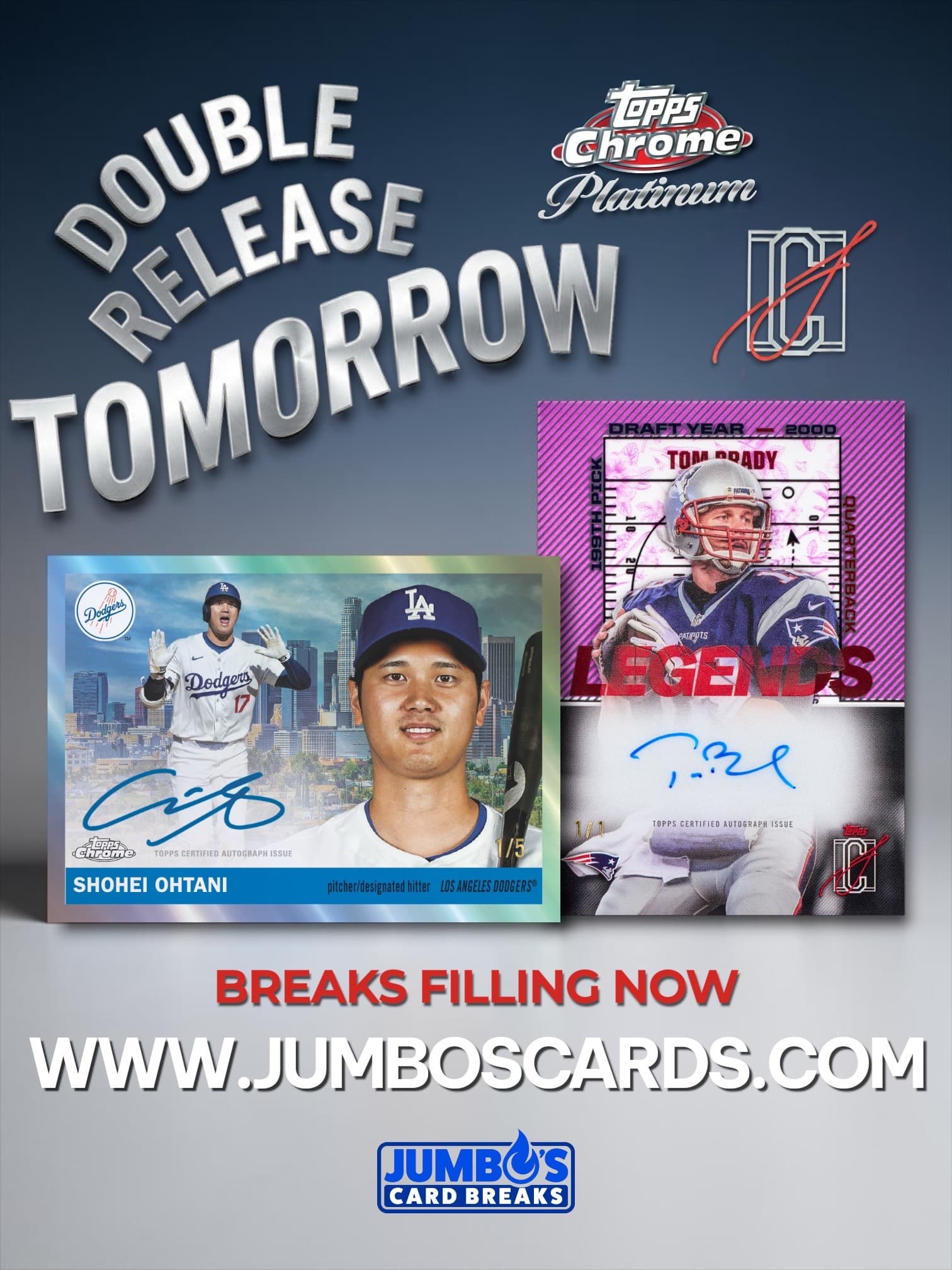 Tomorrow’s a double release day at Jumbo’s! 🔥We have Signature Class and Chrome Platinum breaks on the site! 🤩 Grab your spots now! 🤑 #Sp