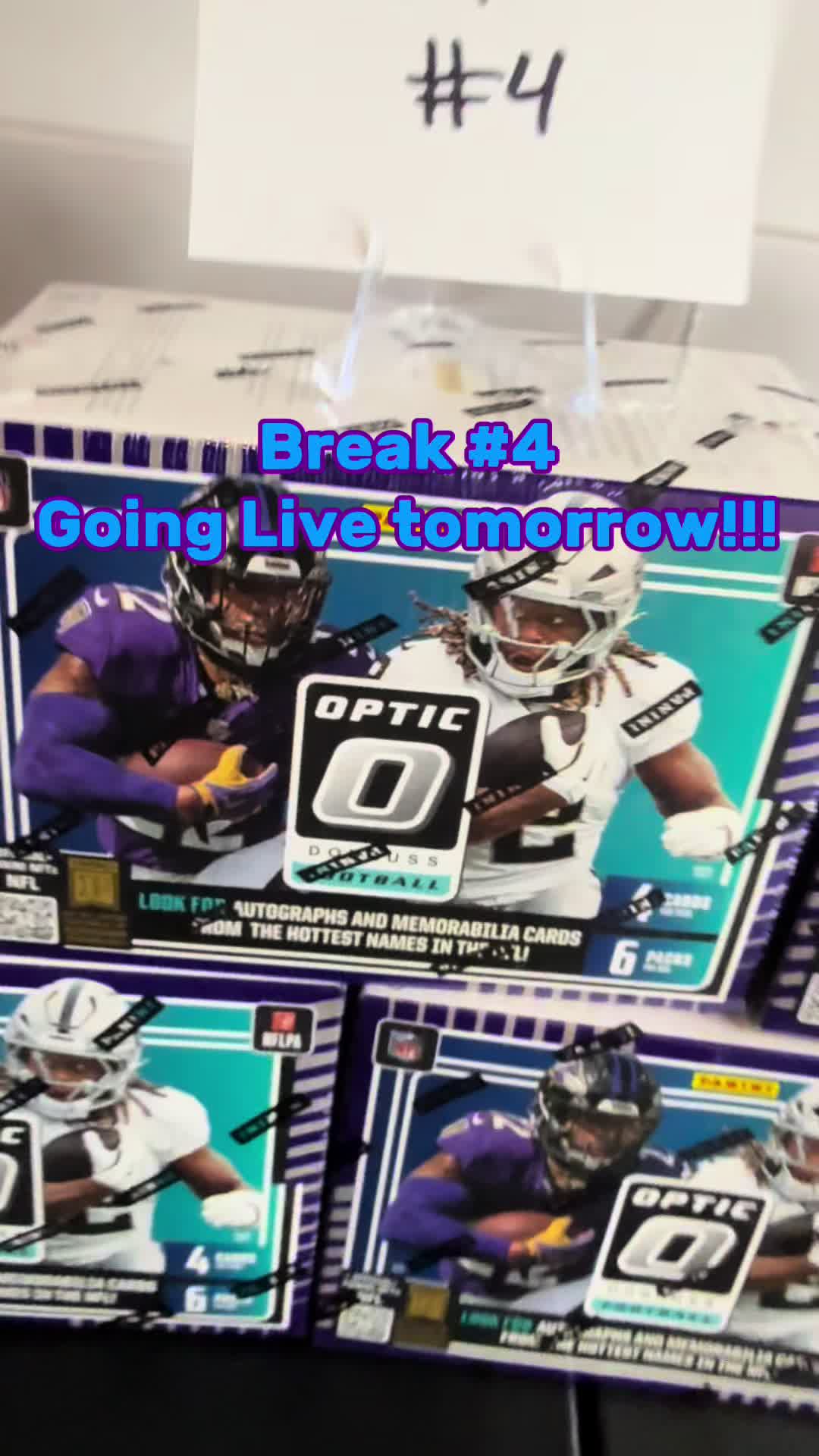 Break # 4 coming soon! 5 boxes of Donruss optic blasters!!! Pick your team!!! Teams should be live tomorrow!!! #sportscards #cardbreaks #pan