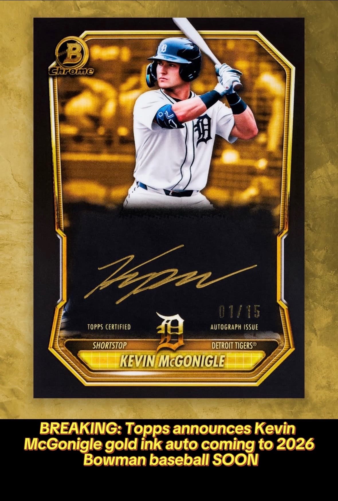Kevin McGonigle Gold Ink Auto /15🤤🤤 One of the coolest cards I’ve ever seen in my life. Definitely gonna have to get my hands on some Bowm