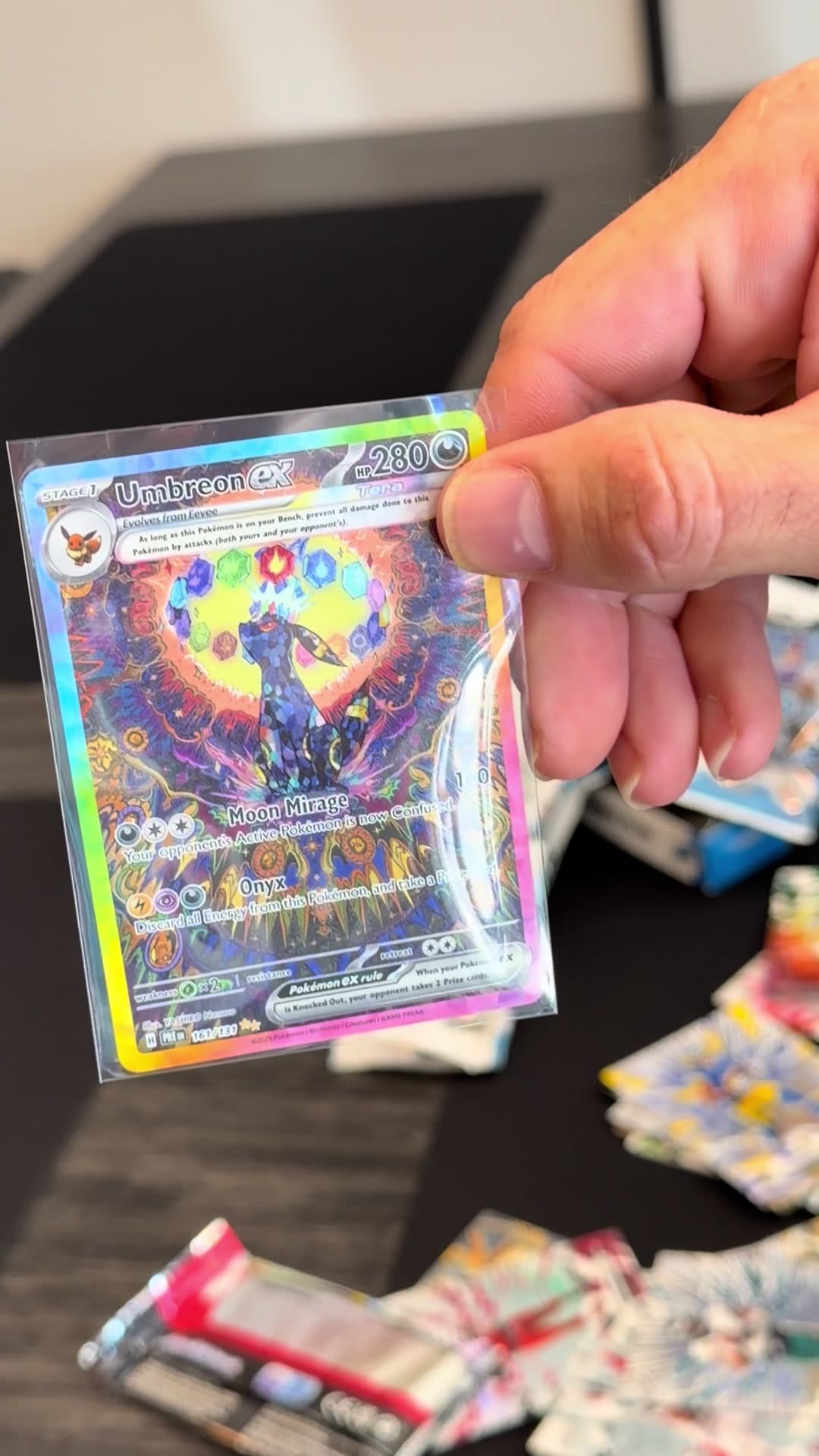 Pokemon Prismatic booster bundle pull at the shop I don’t know shit about Pokemon 😂 Umbreon 🤯 #pokemon #umbreon #pokemoncards