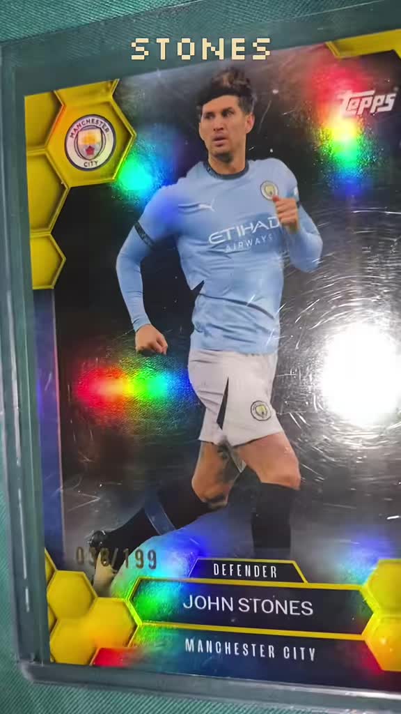 Limited Number Run 038/199 John Stones 2023/24 Topps FC Man City