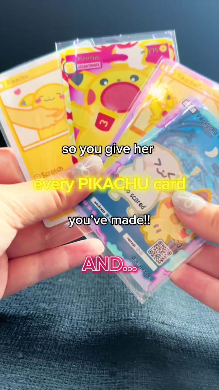 I surprised my friend with every Pikachu card I’ve ever made 🥹
So glad she loved them and her reaction honestly made my day
💕💕 She also