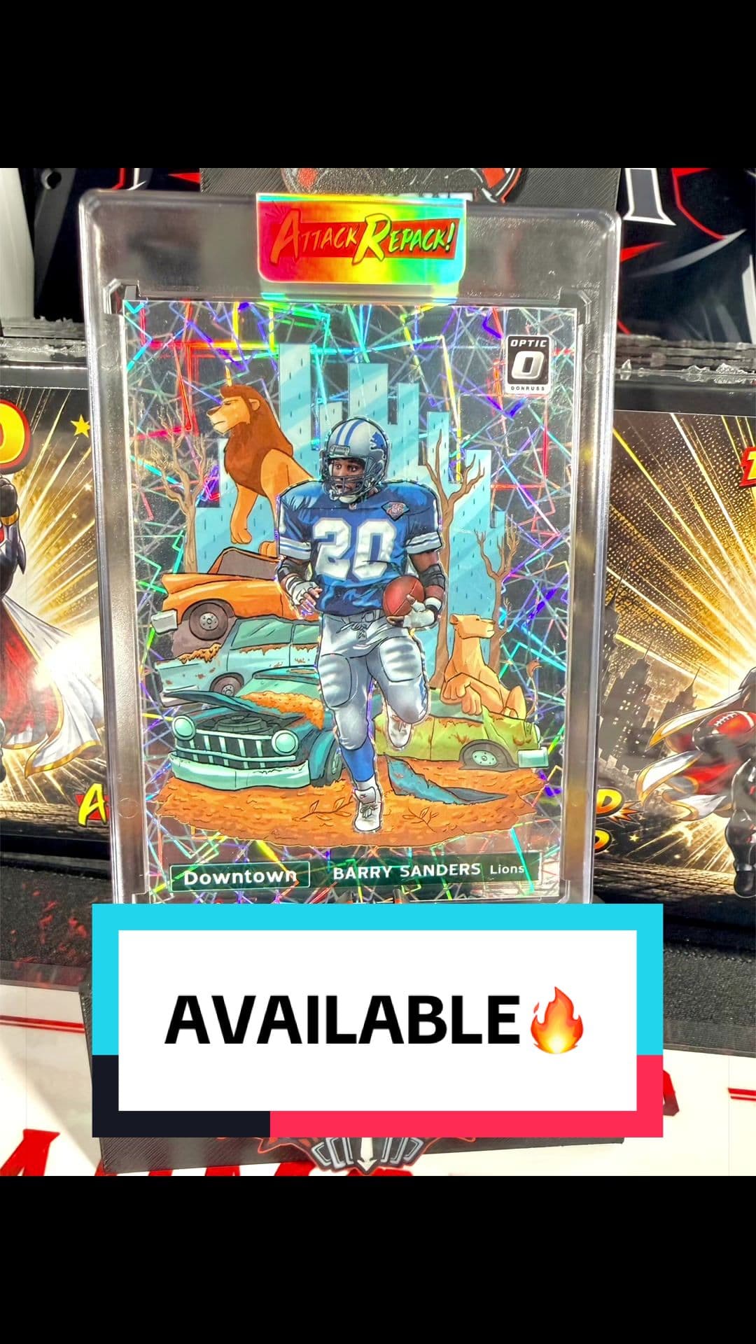 For the collector, who knows what the highest quality is. This Barry Sanders Downtown laser optic is currently available in our TikTok shop.