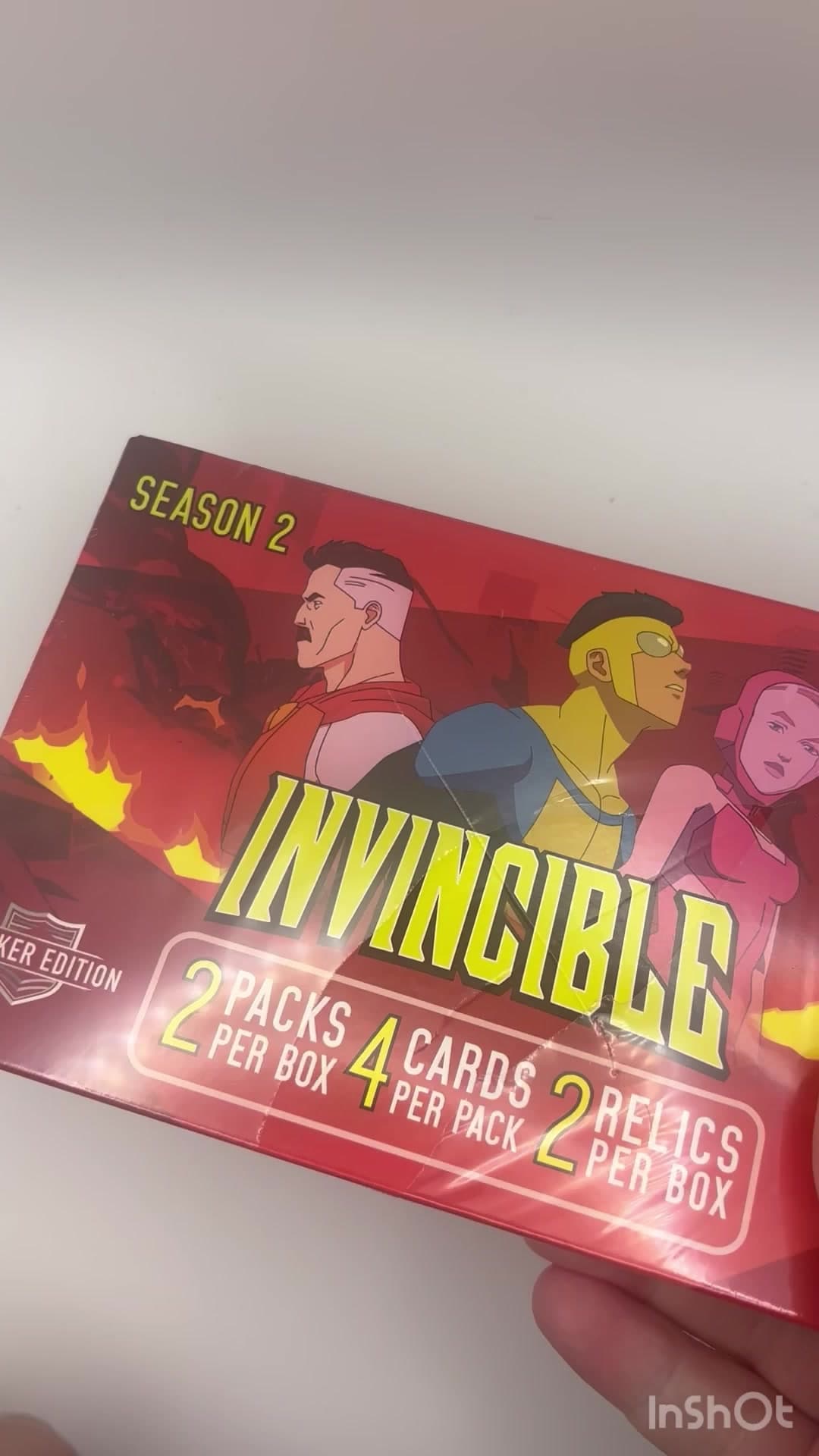 Finally my invincible Season 2 Breaker box arrived. They pushed this release so many times. Love the Lazer signatures #invincible #invincibl
