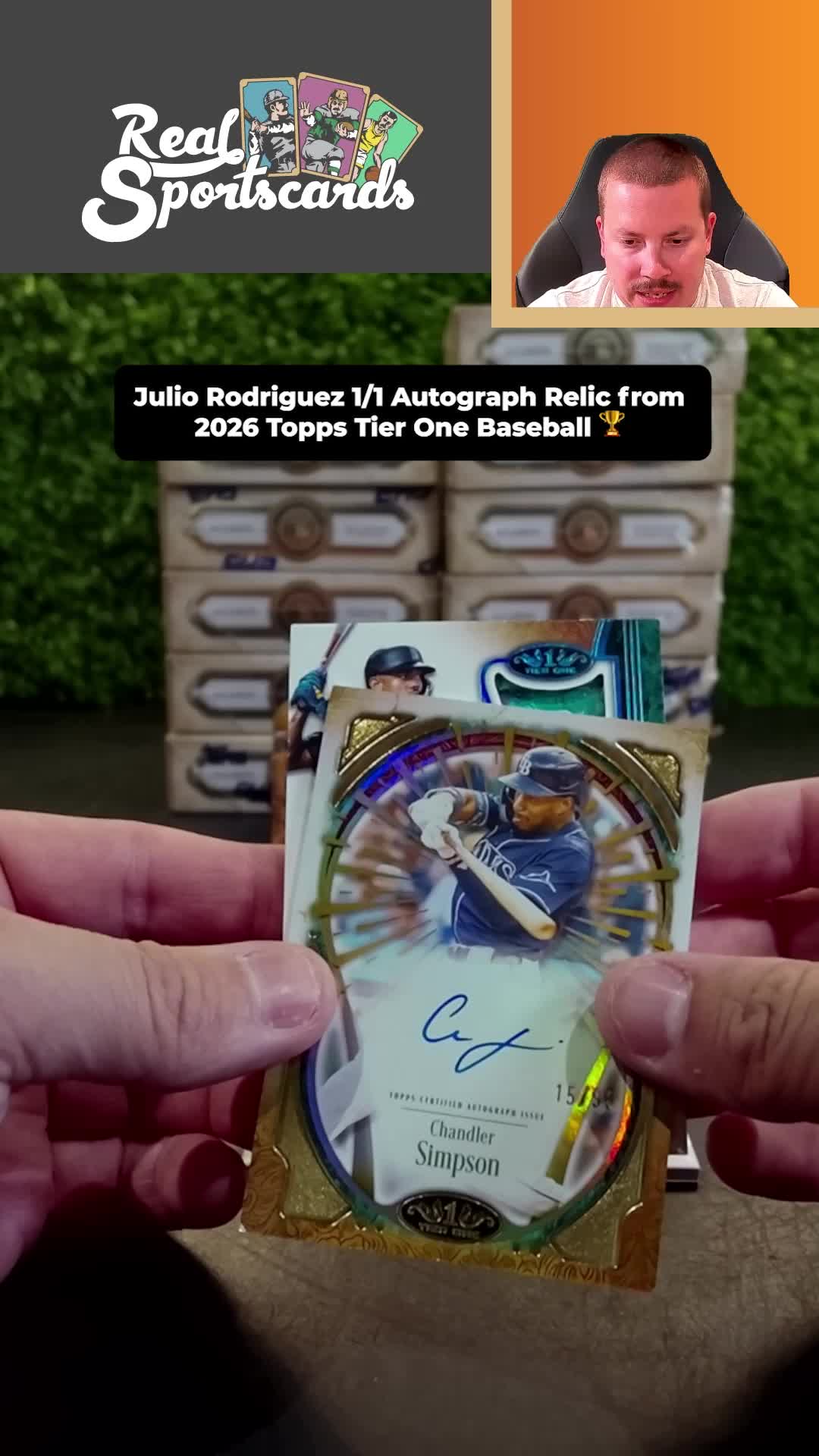 Julio Rodriguez 1/1 Autographic Relic pulled from a 2026 Topps Tier One Baseball break on the Real Sportscards App! 🏆 #toppstierone #toppsbaseball #baseballcards #thehobby #juliorodriguez