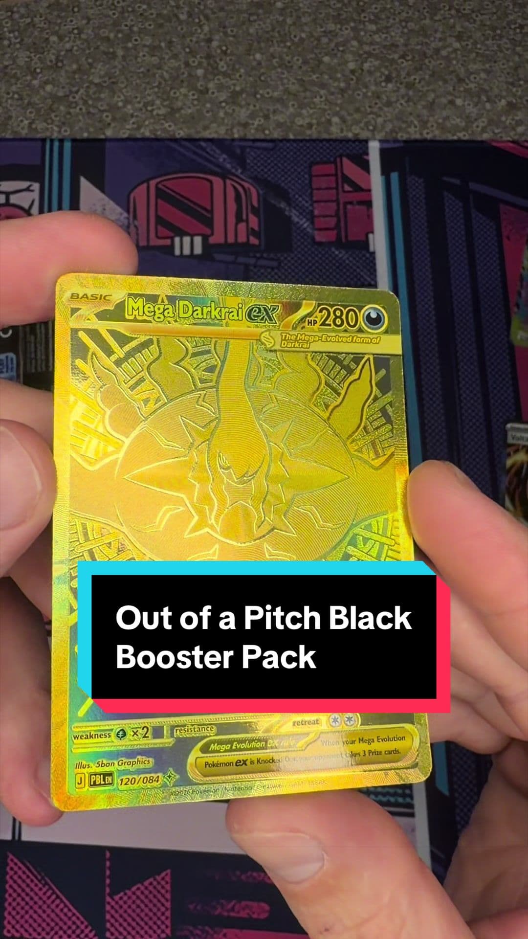 Wasn’t even planning to post this 😂 Just testing my new filming setup… then THIS happened. Mega Darkrai GOLD out of a random booster pack
