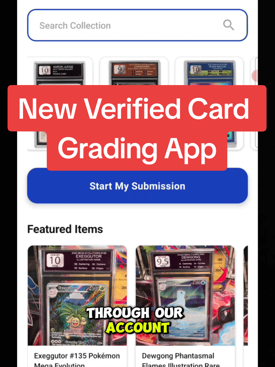 Check out the new Verified Card Grading app! 🔥📱 Save and organize your Sports Cards 🏈, Pokémon ⚡, and One Piece 🏴☠️ collections, shop g