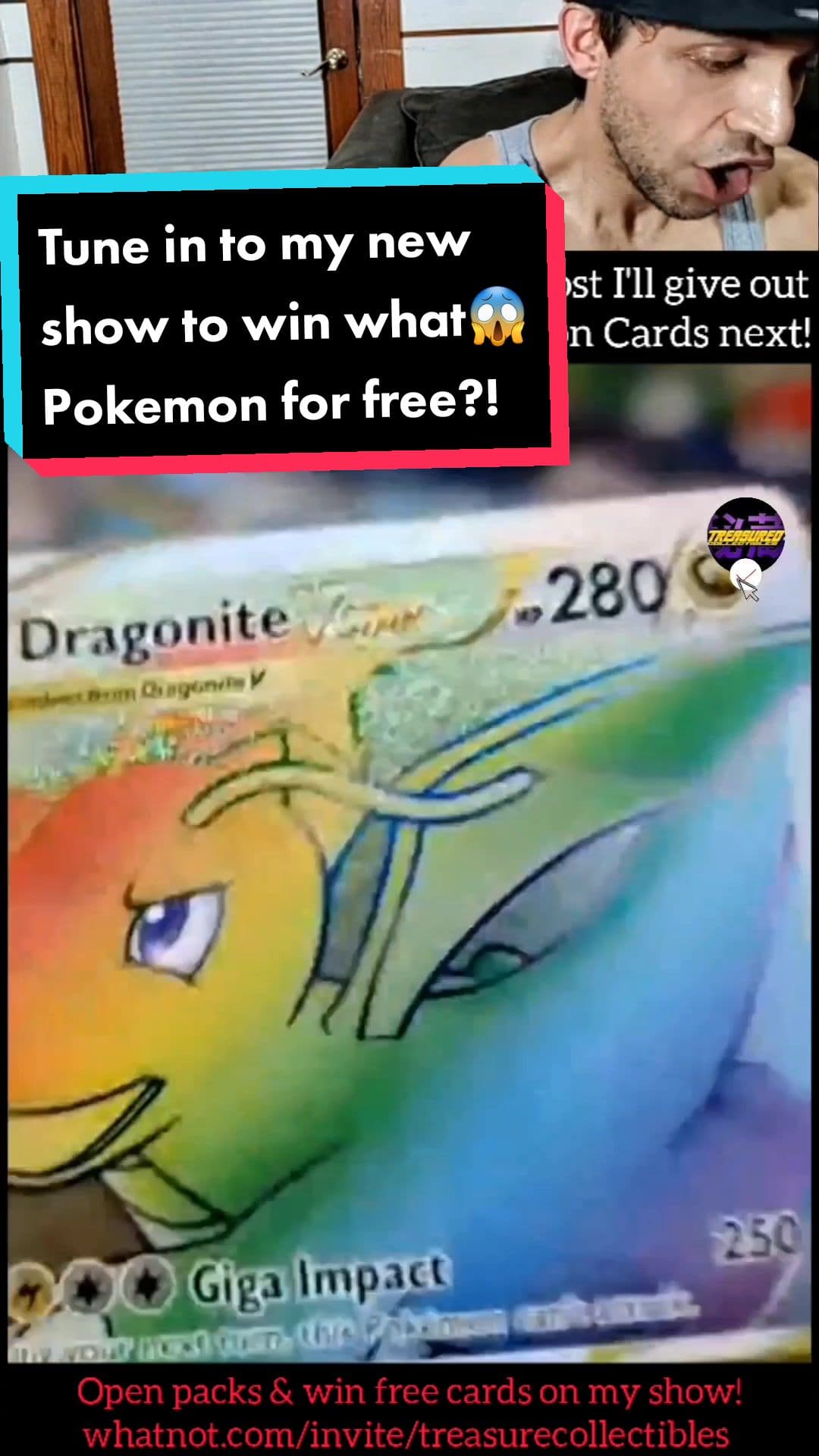 If @treasuredcollectibles tiktok gets +100 followers I'll launch off 20 ultra to secret rares for free on my next show ALL SHOW! everyone's