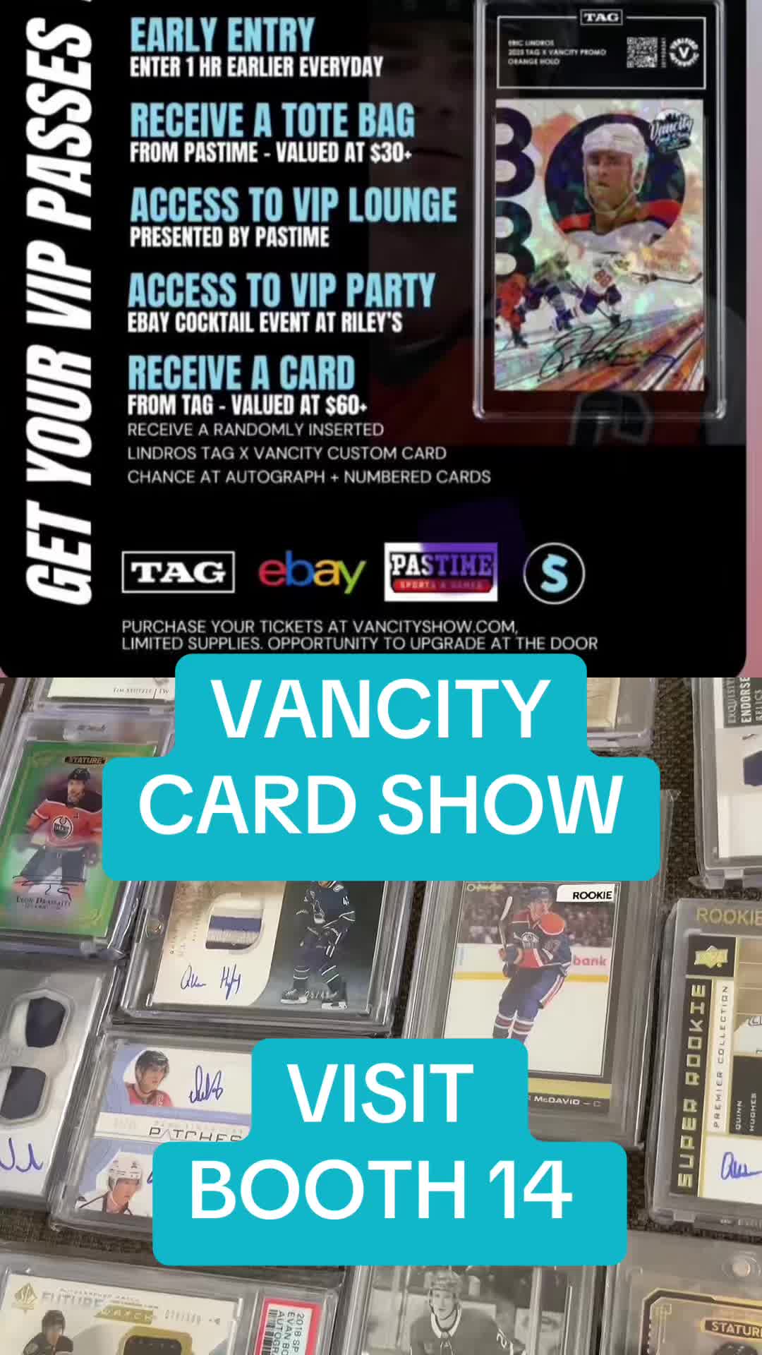 Check out my cards & see Lindros BOOTH 14 at VanCity card show September 19–21 at the Vancouver Convention Centre #upperdeck #vancouver #hoc