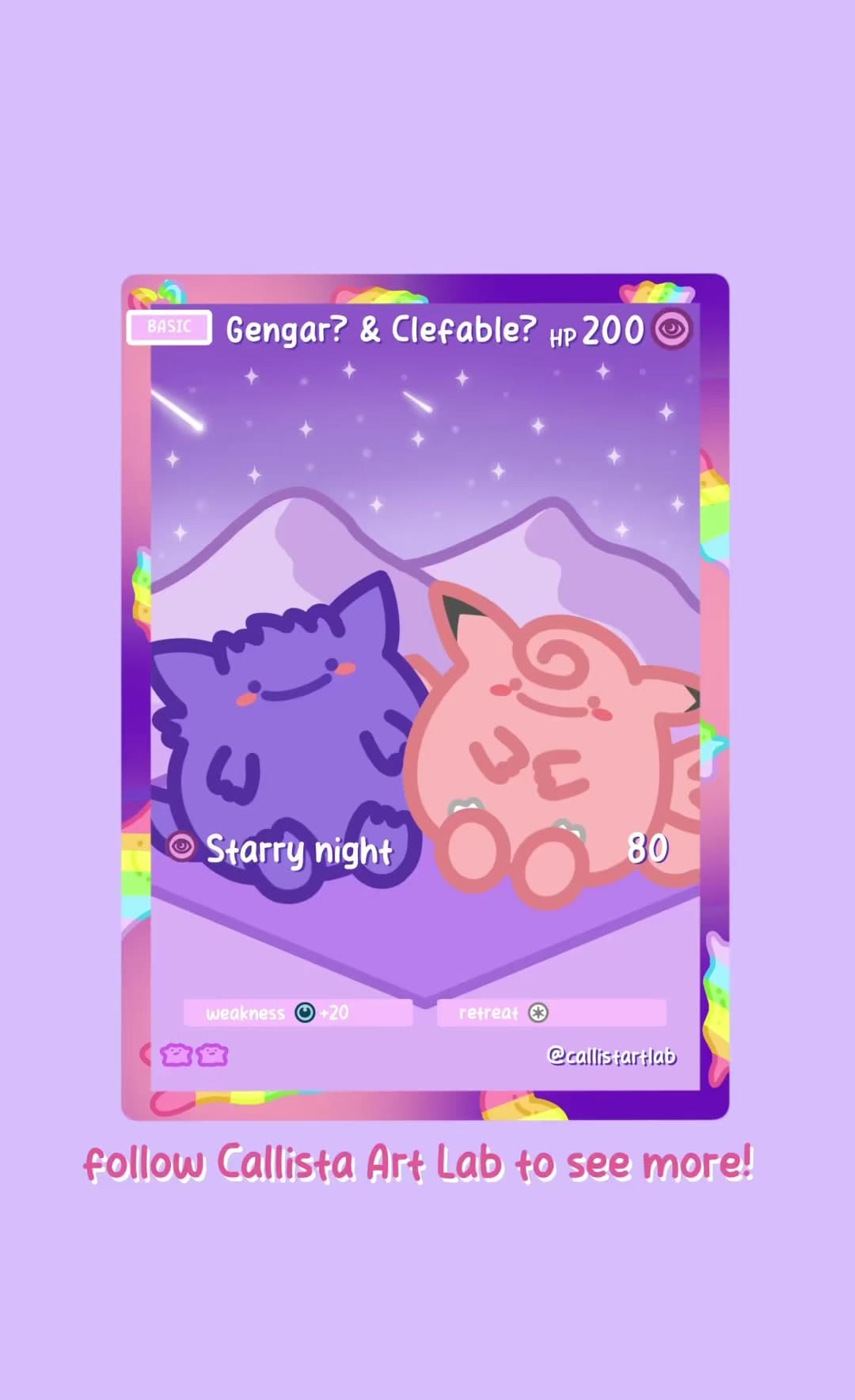 Gengar and Clefable decided to watch a meteor shower together 💜🩷
Things started getting a little romantic…Until this happened 😭
Wait… wh