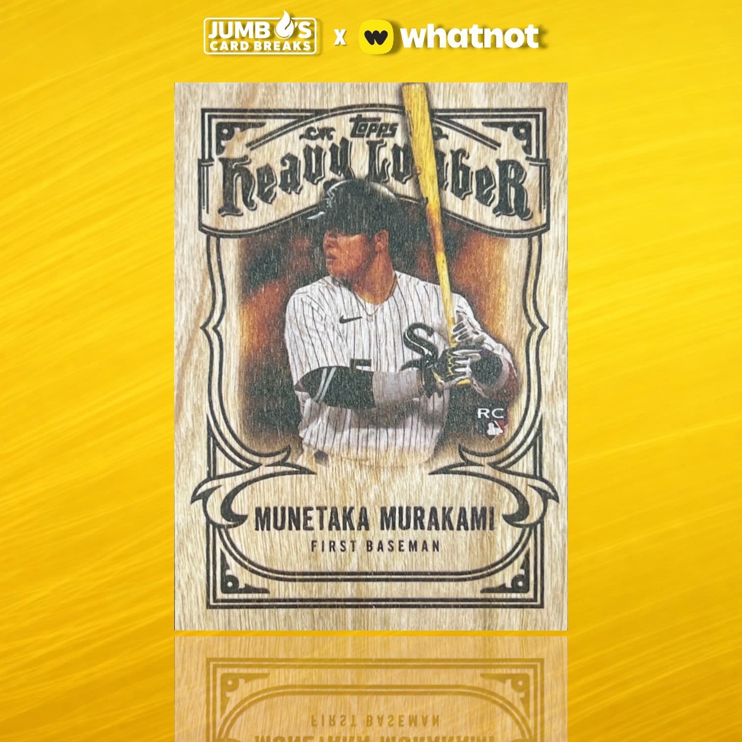 Heavy Lumber of the biggest rookie in the product! 🤩 Munetaka Murakami HL pulled by Conner on our Whatnot yesterday! 🔥 We are live NOW on