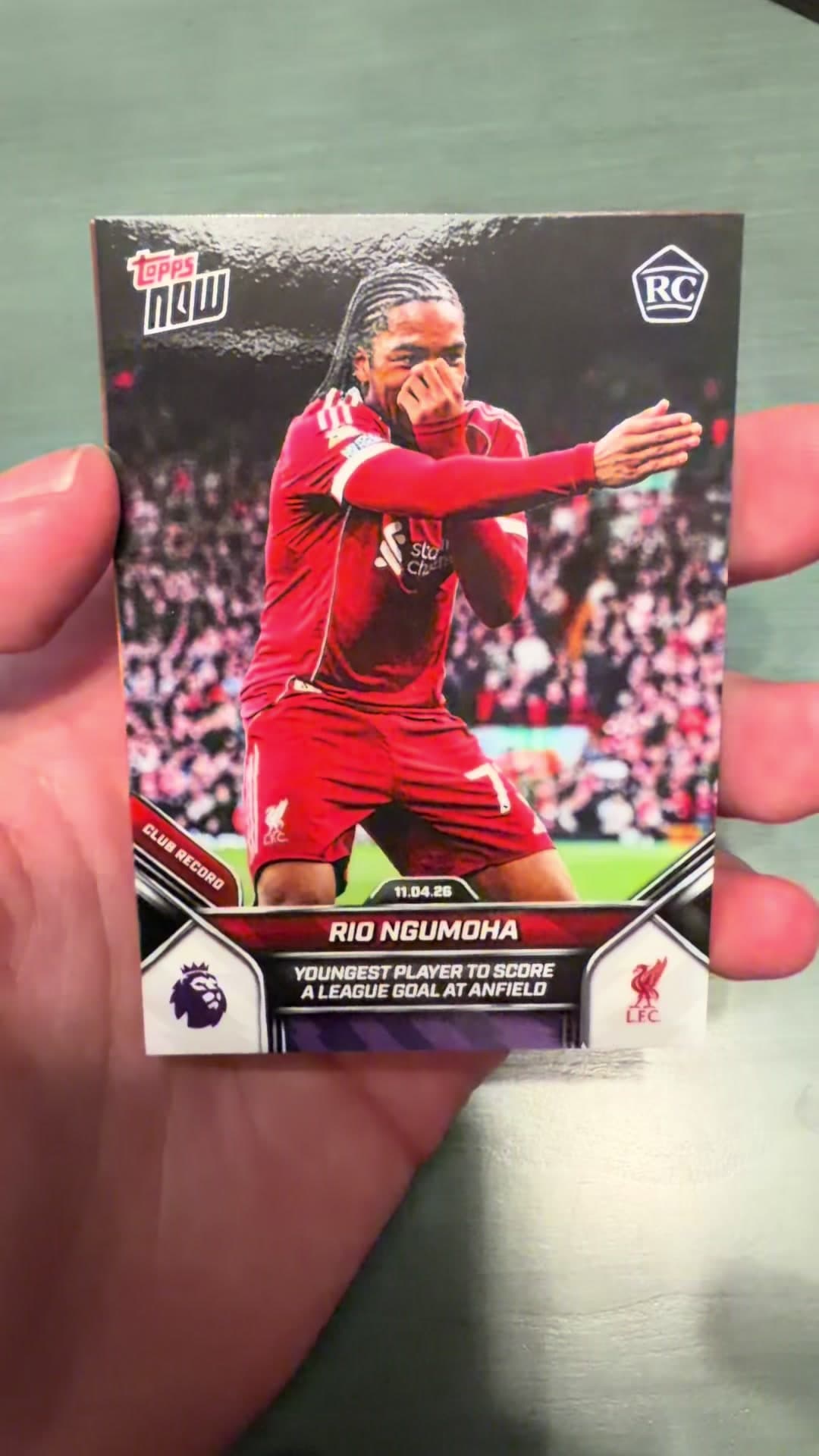 Huge birthday pull. Topps Now Rio Ngumoha Youngest Goal Score Orange /25… scubaaaaa scubbaaa #soccercards #sportscards #topps #toppsnow #liv