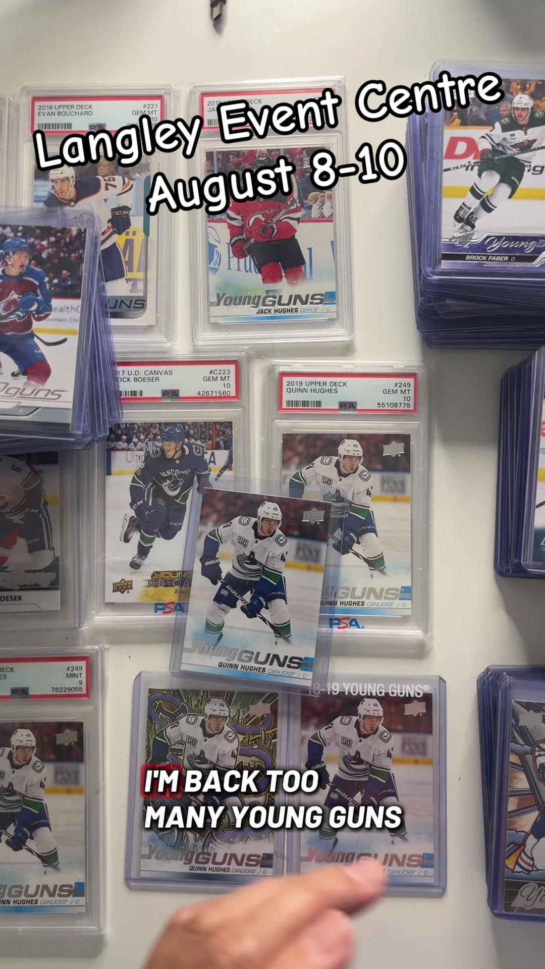 All young guns! YGs everywhere. Buying, trading and selling at the Langley Event Centre - Bossa show August 8,9 & 10th. Free cards for kids.