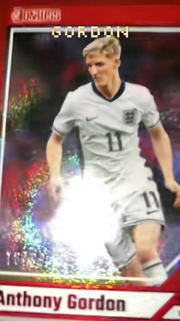 Limited Number Run 76/99 Anthony Gordon Red Foil Parallel England 2024/25 Panini Donruss FIFA