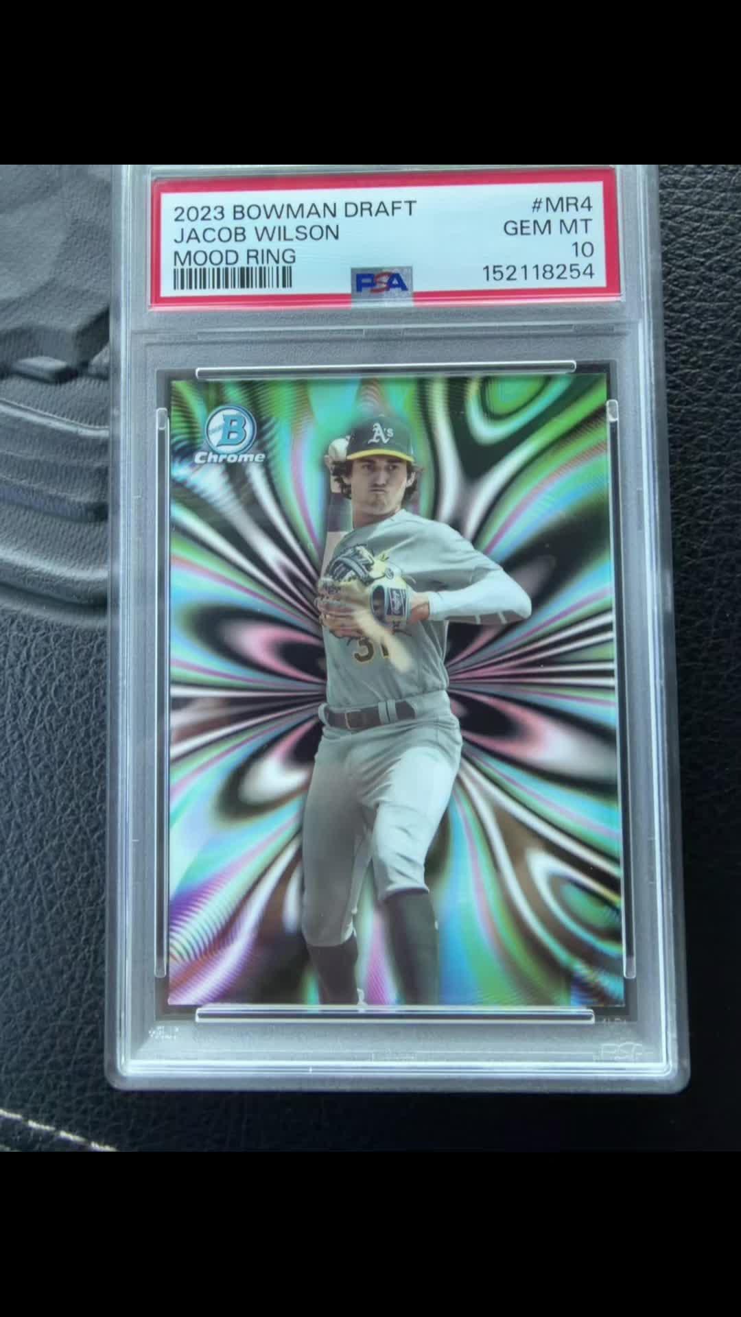 Finally back from PSA after 7 months! Freaking cool ass card!! #bowmanchrome #jacobwilson