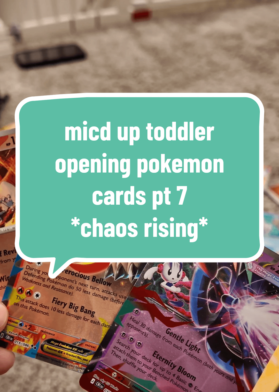 chaos rising did not disappoint. our girl got some extra ✨️sparkly✨️ cards this time!
@Pokémon Company Int’l
#micdup #toddlertok #tcgpoke