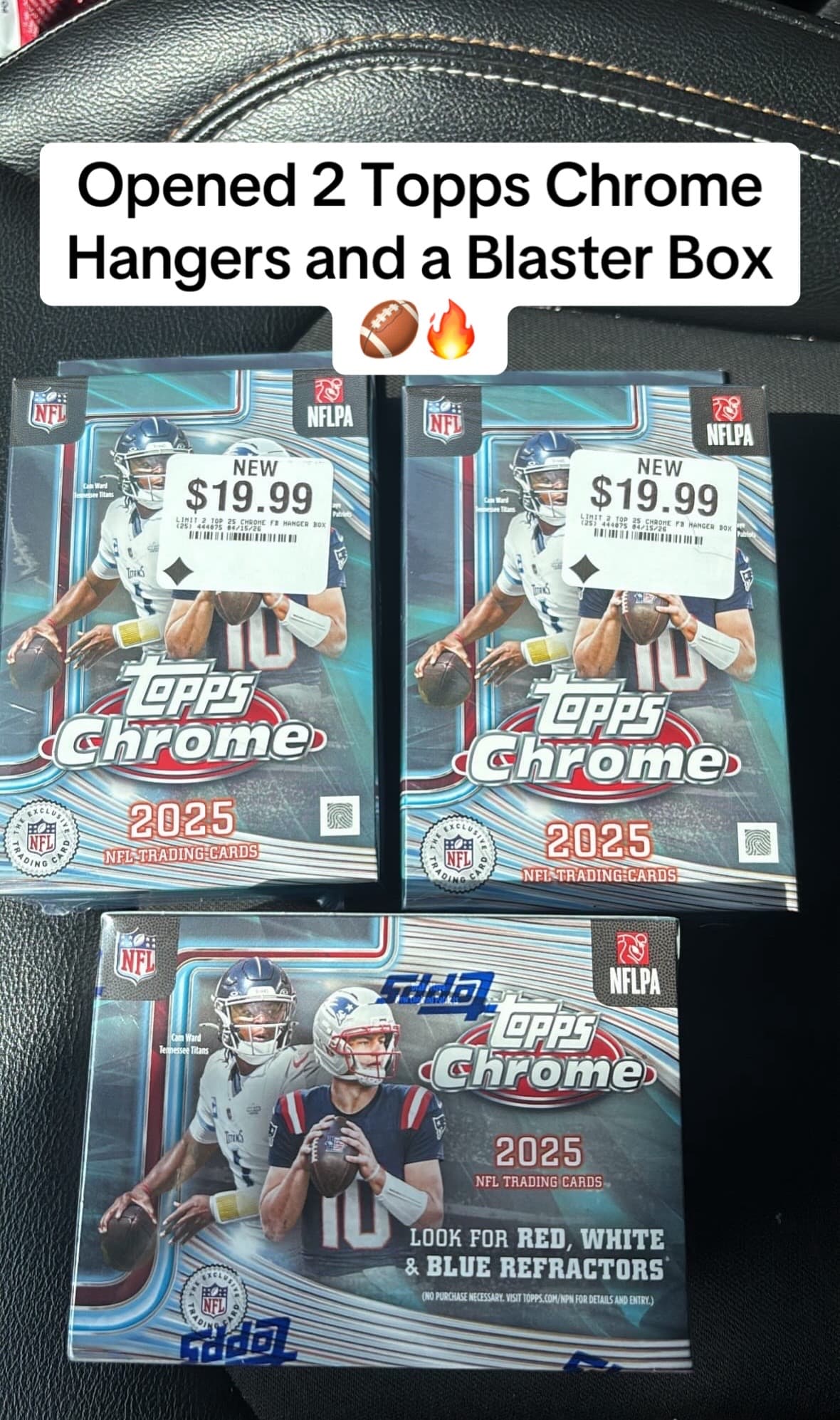 Opened some of the brand new Topps chrome football hangers/blaster boxes 🔥🏈 Do we like the new Topps chrome football?⁉️ #sportscards #foot