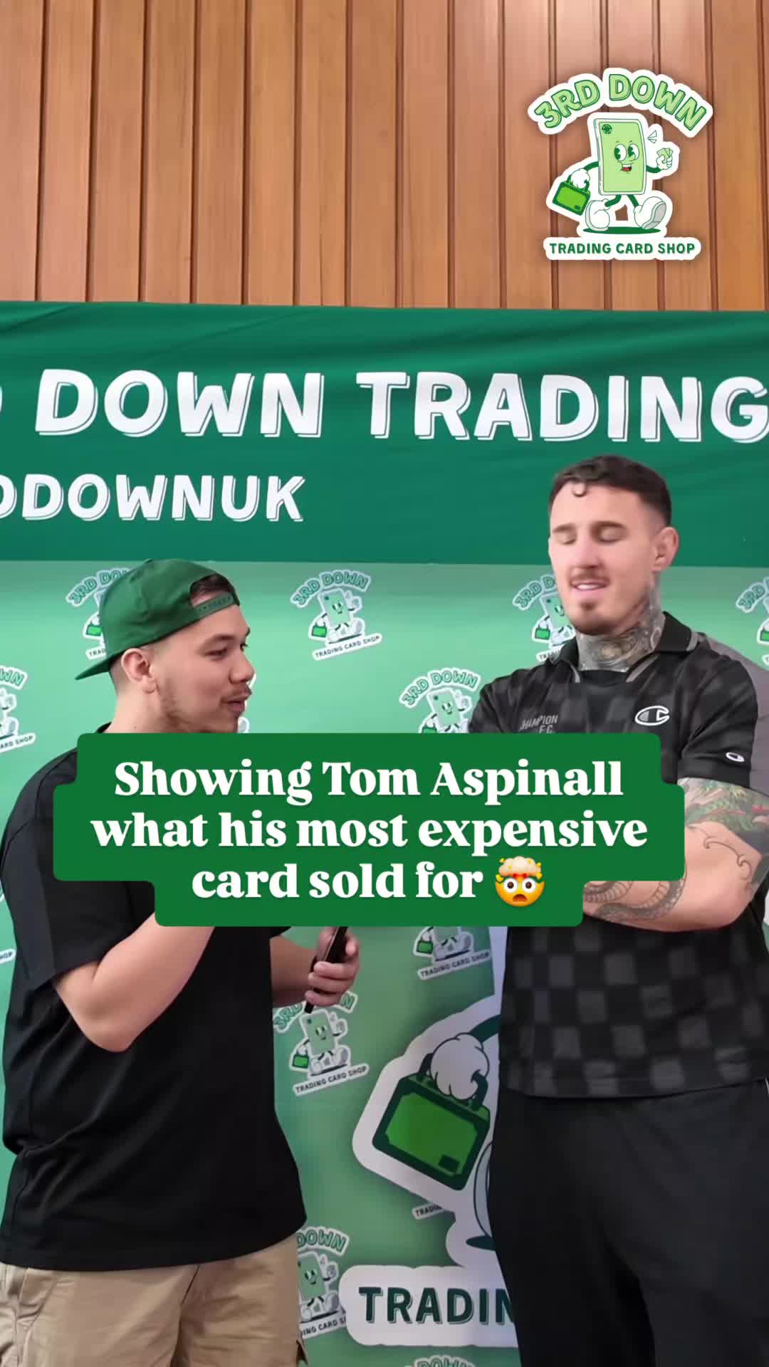 We asked UFC Champ Tom Aspinall to guess what his most expensive card sold for. He said $400. Reality: $4,350 🤯 (1 of 1 Rookie Prizm Card)